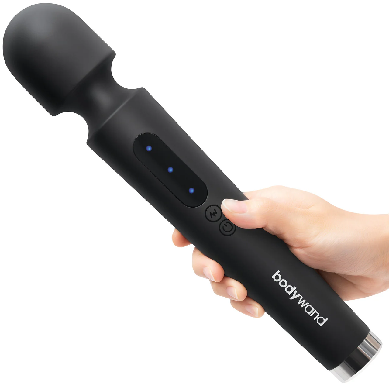 12" Power Wand Rechargeable Silicone Wand Style Massager By Bodywand - Black - Image 2