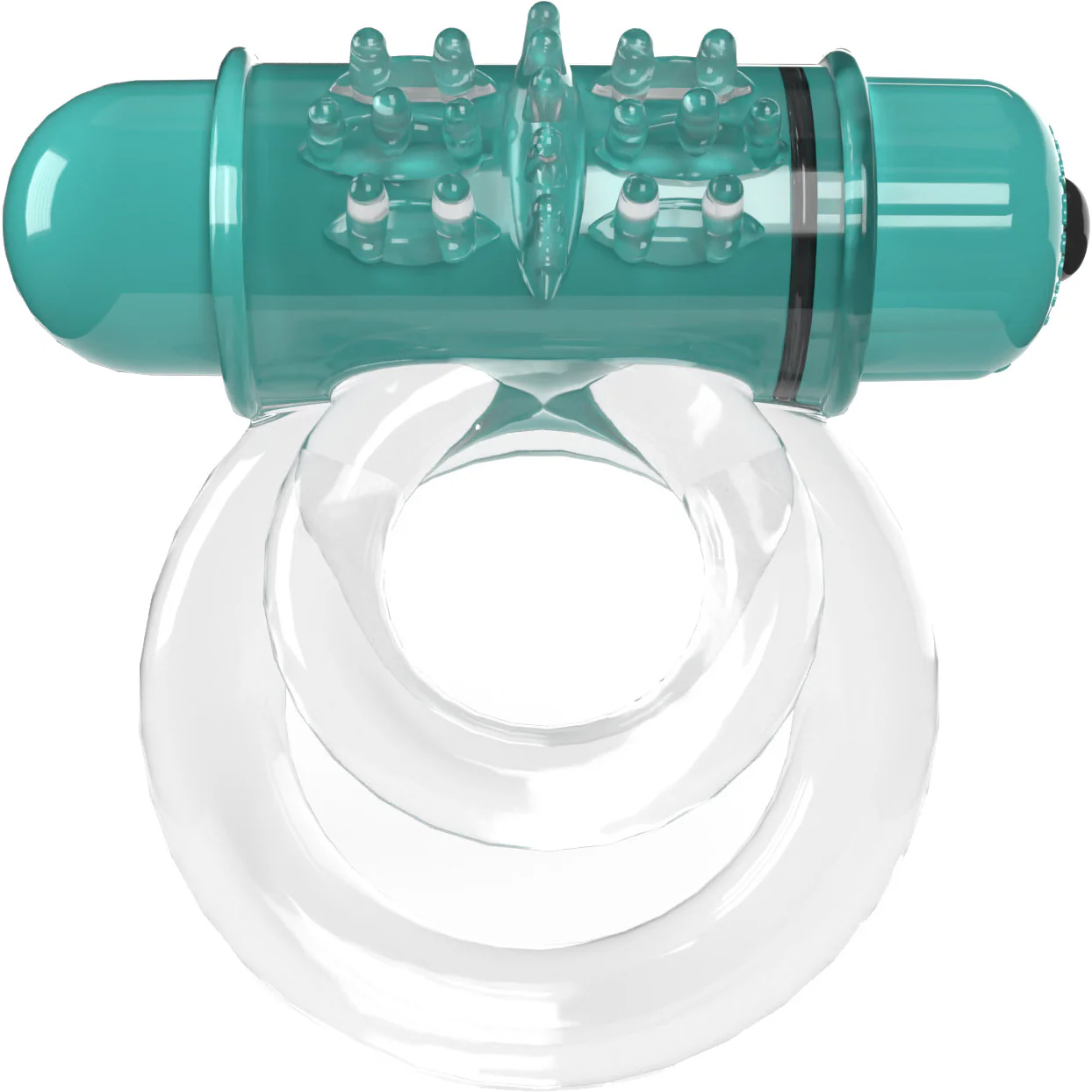 4B DoubleO 6 Super-Powered Vibrating Double Cock Ring By Screaming O - Kiwi - Image 3
