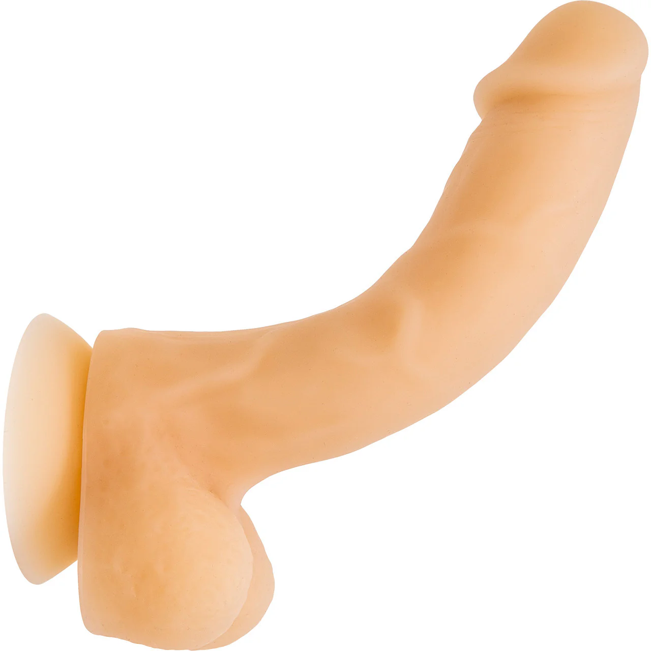 Addiction - David 8" Bendable Silicone Suction Cup Dildo With Balls - Vanilla - Image 3