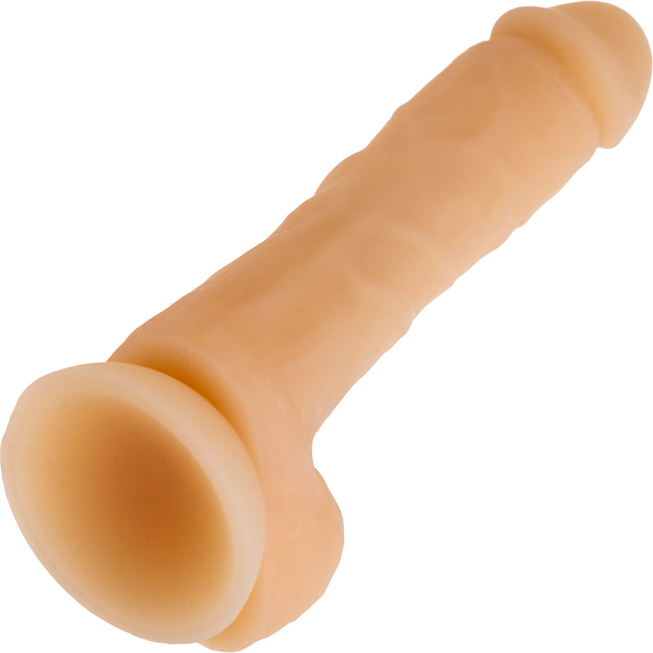 Addiction - David 8" Bendable Silicone Suction Cup Dildo With Balls - Vanilla - Image 6