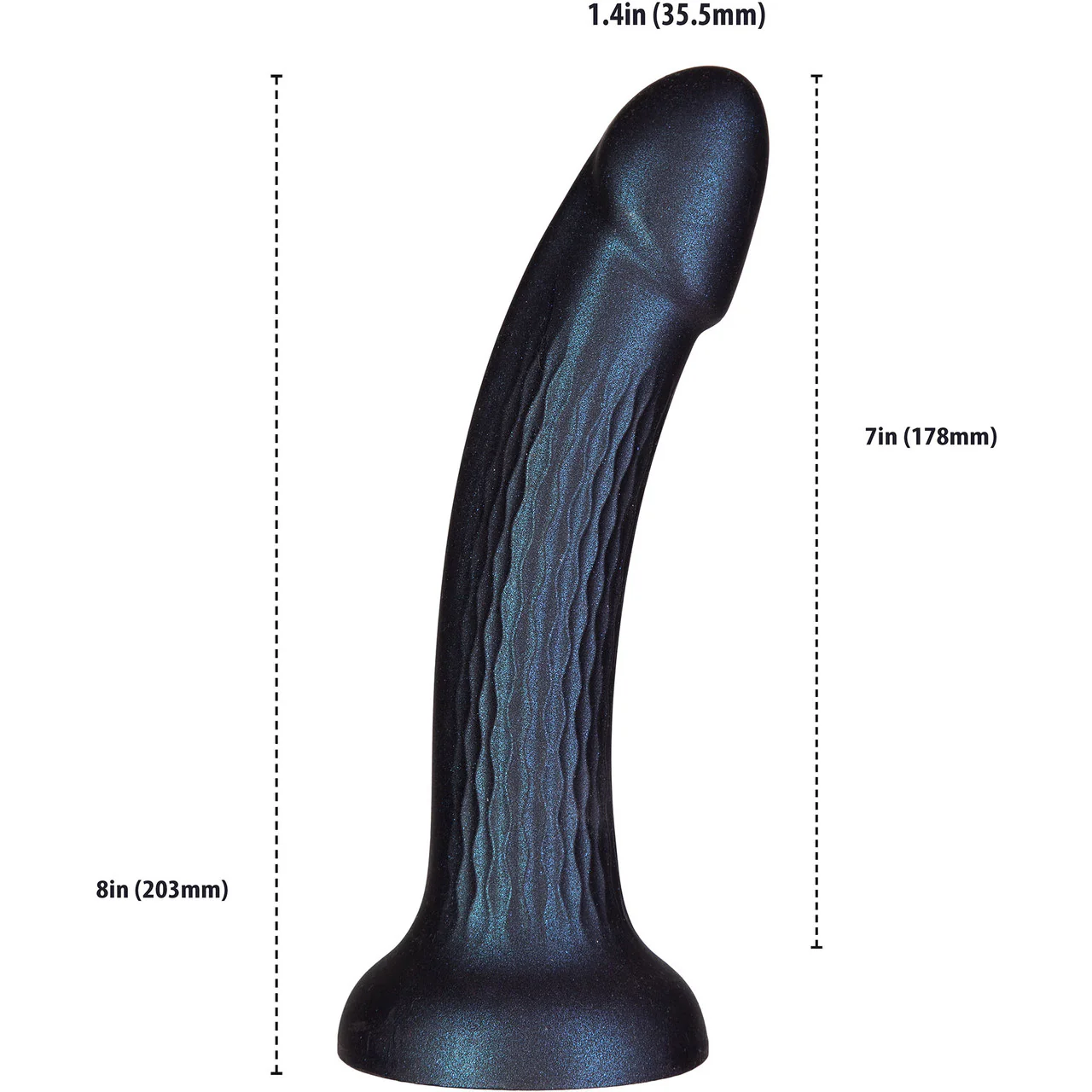 Addiction Fantasy Siren 8" Silicone Suction Cup G-Spot Dildo - Blue - Image 11
