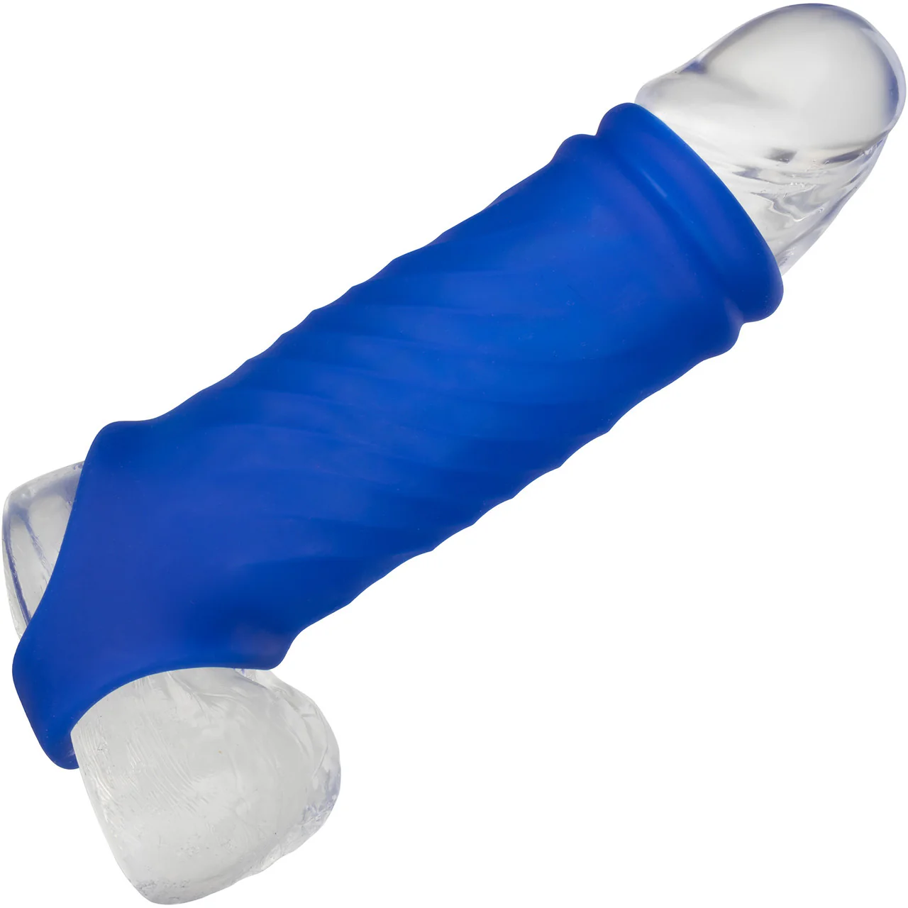 Admiral Liquid Silicone Wave Penis Extension By CalExotics - Blue - Image 2