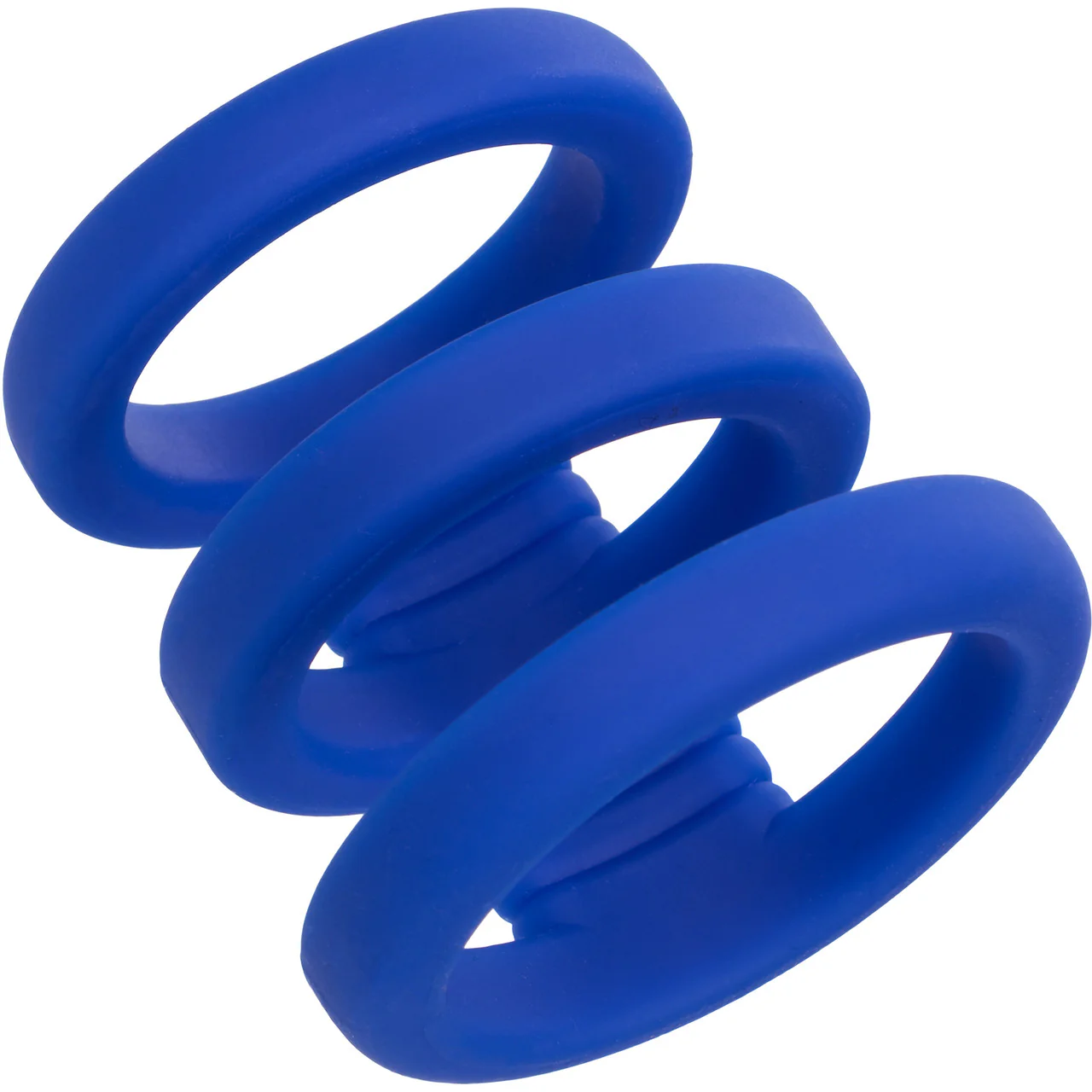 Admiral Triple Silicone Cock Cage & Ring By CalExotics - Blue - Image 3