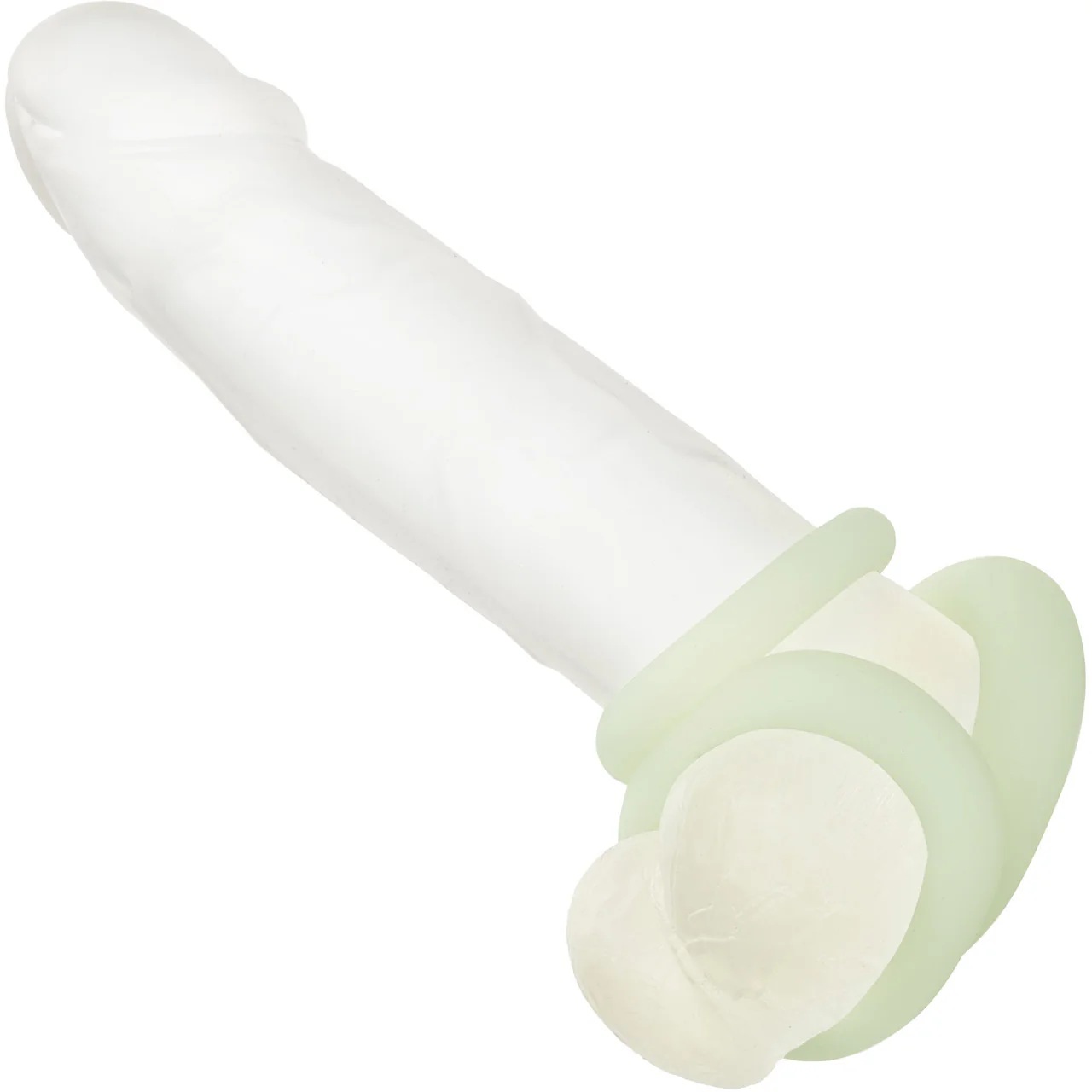 Alpha Glow In The Dark Liquid Silicone 3 Piece Cock Ring Set By CalExotics - White - Image 2