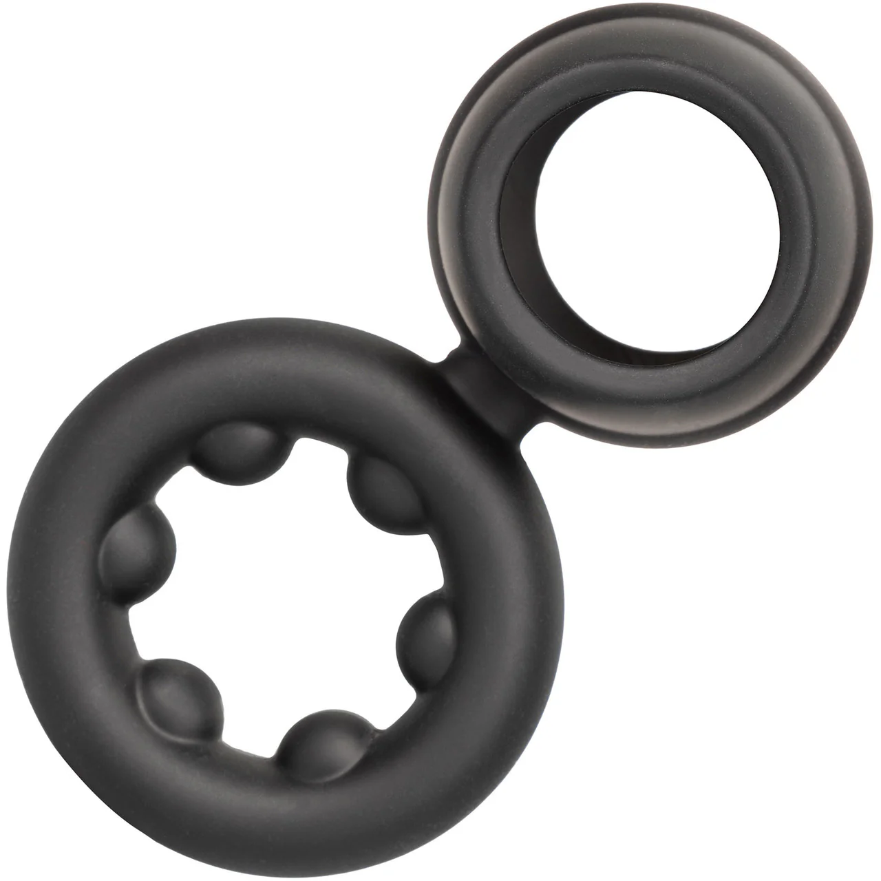 Alpha Liquid Silicone Dual Support Magnum Cock & Balls Ring By CalExotics - Black - Image 6