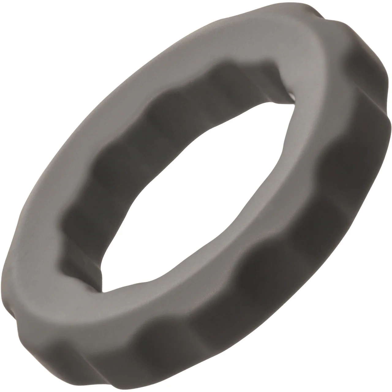 Alpha Liquid Silicone Erect Cock Ring By CalExotics - Grey - Image 3