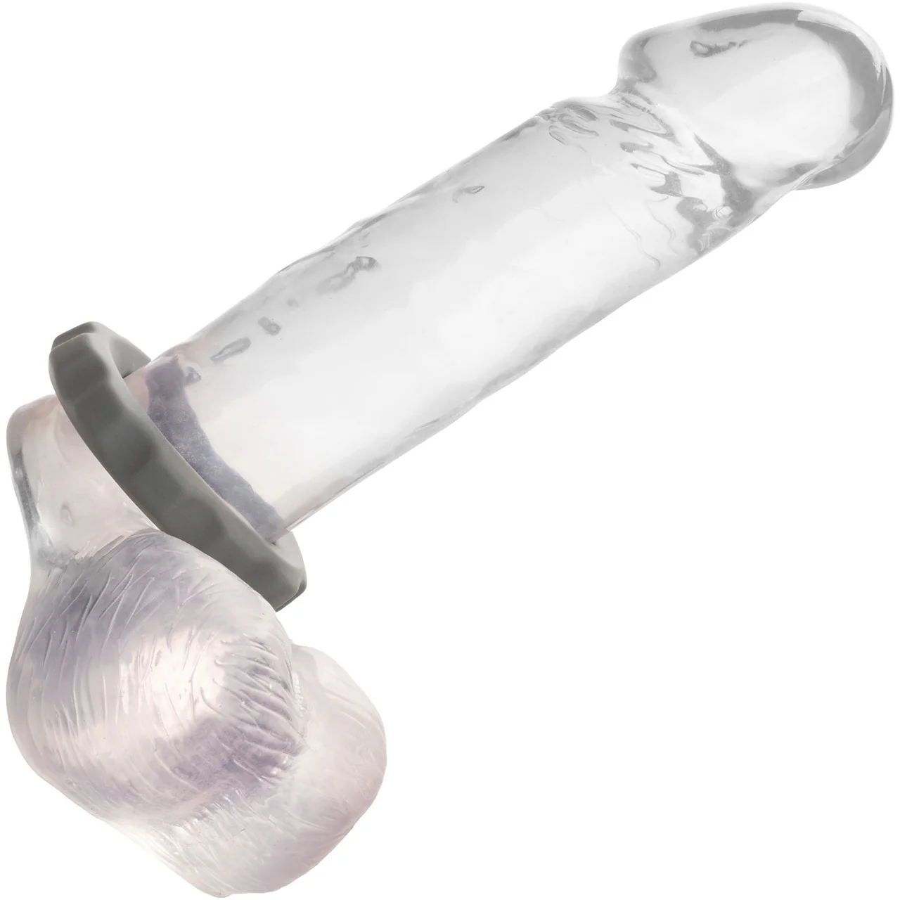 Alpha Liquid Silicone Erect Cock Ring By CalExotics - Grey - Image 4