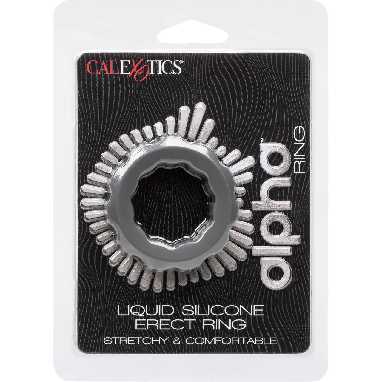 Alpha Liquid Silicone Erect Cock Ring By CalExotics - Grey - Image 8