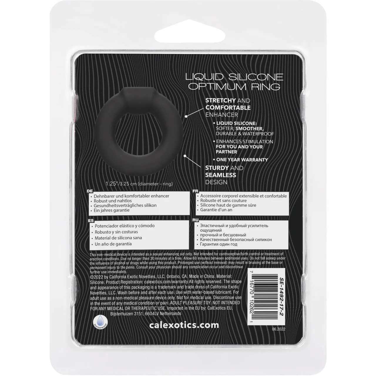 Alpha Liquid Silicone Optimum Cock Ring By CalExotics - Black - Image 9