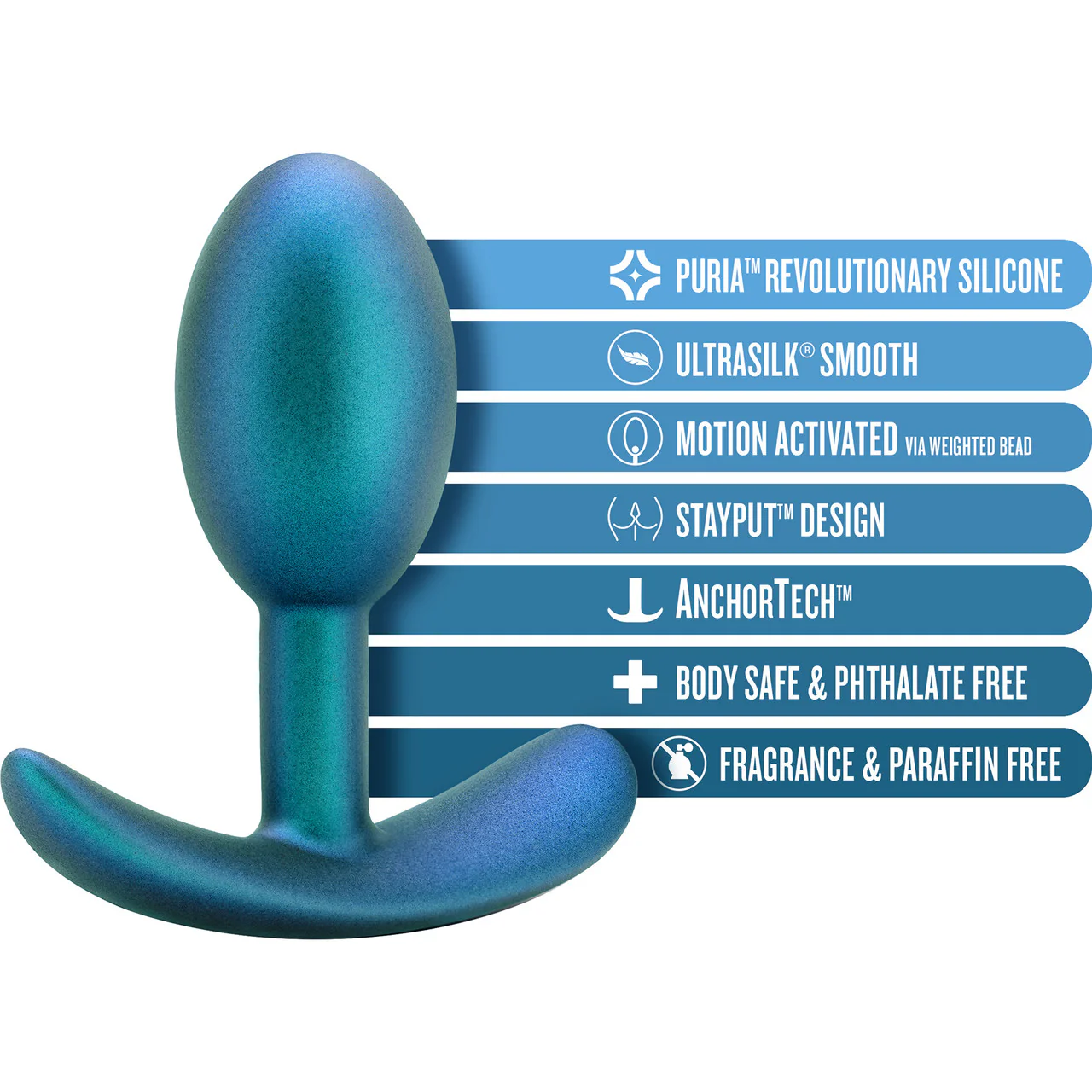 Anal Adventures Matrix Nebula Silicone Butt Plug By Blush - Lunar Blue - Image 5