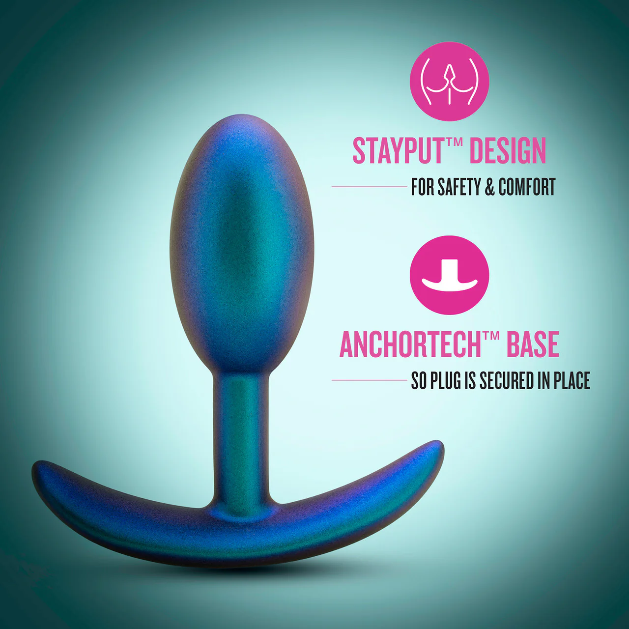 Anal Adventures Matrix Nebula Silicone Butt Plug By Blush - Lunar Blue - Image 7