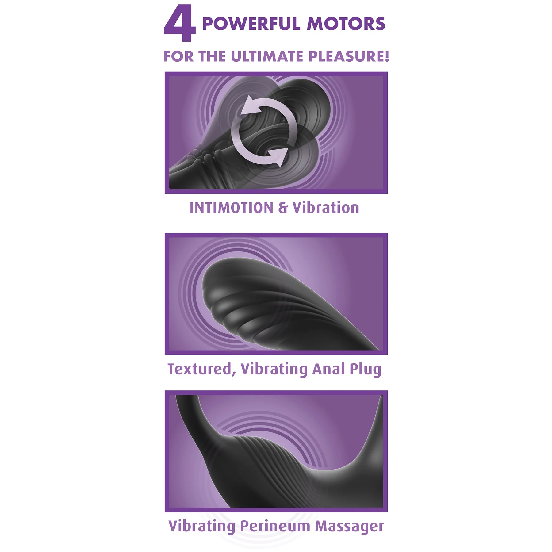 Anal Fantasy Elite Ass-Gasm IntiMotion Swirling Silicone Cock Ring Plug - Image 4