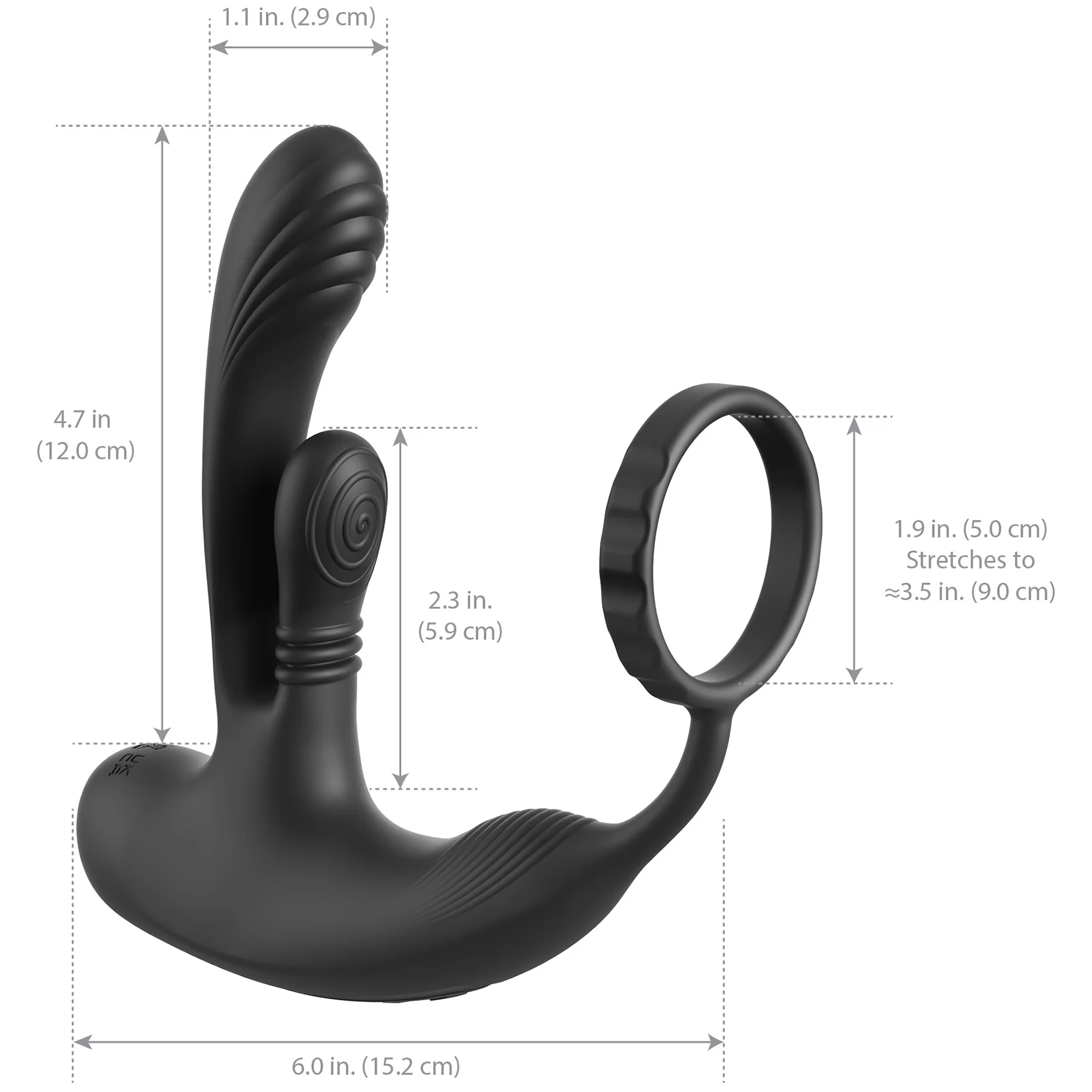 Anal Fantasy Elite Ass-Gasm IntiMotion Swirling Silicone Cock Ring Plug - Image 5