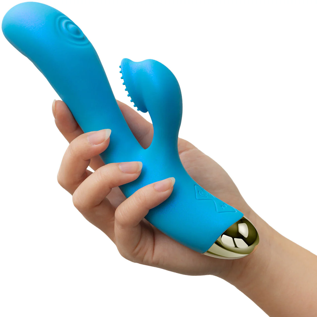 Aria Arousing AF Silicone Waterproof Dual Stimulation Vibrator By Blush - Blue - Image 4