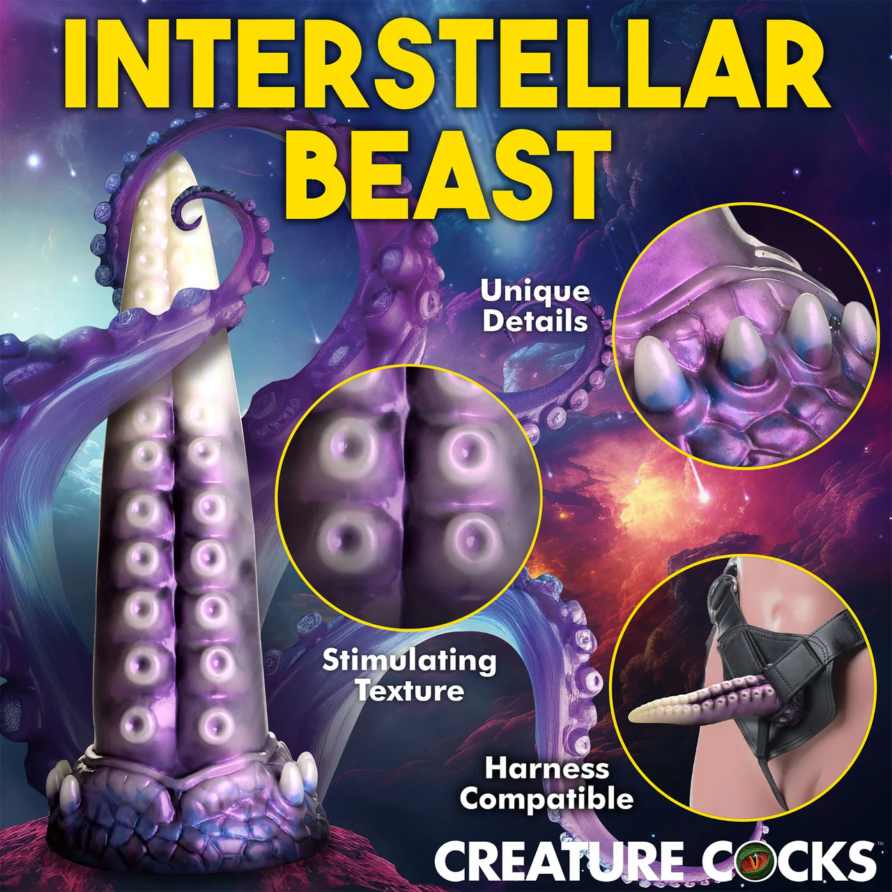 Astropus Tentacle 8.75" Silicone Suction Cup Dildo By Creature Cocks - Image 12