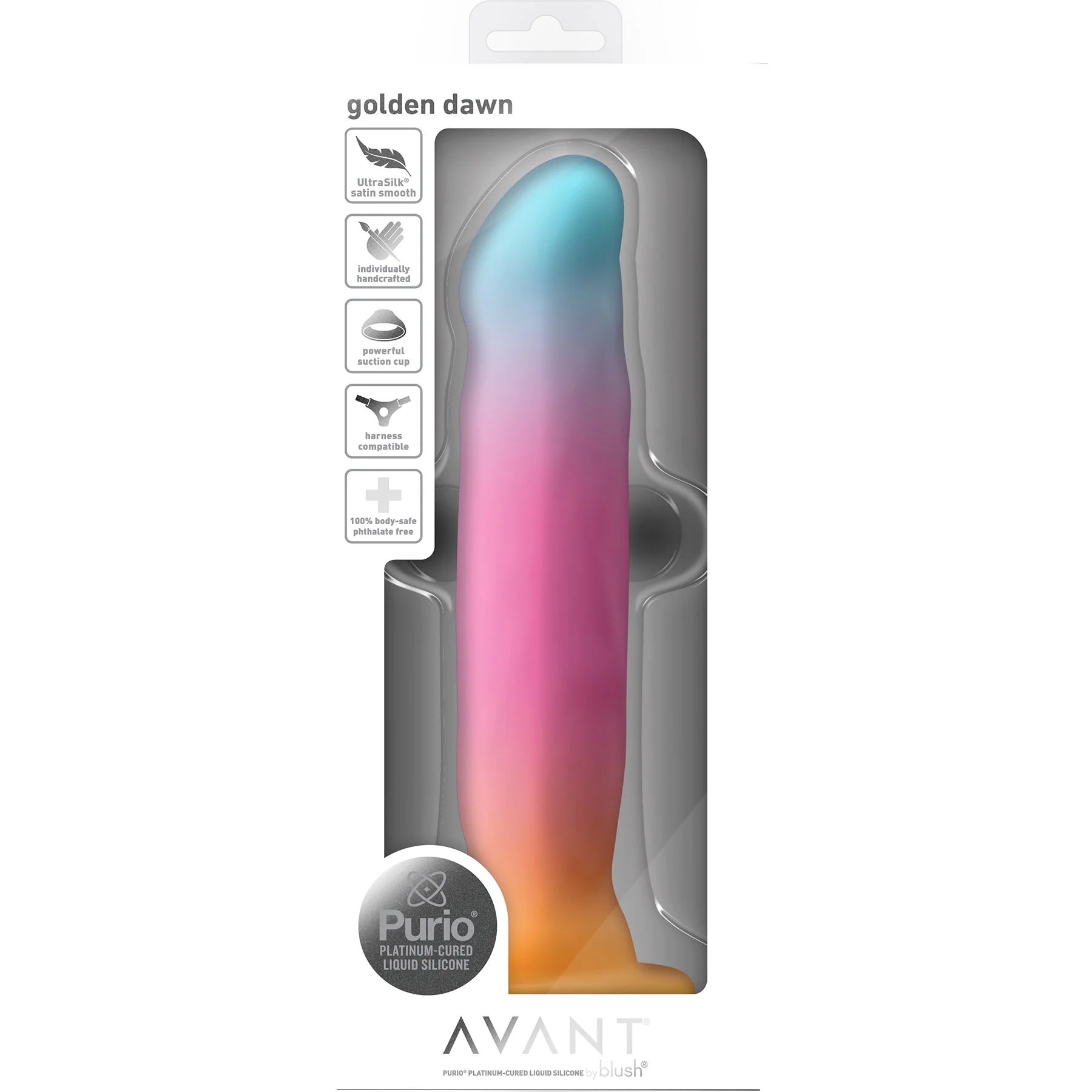 Avant Golden Dawn 8" Silicone Suction Cup Dildo By Blush - Image 13