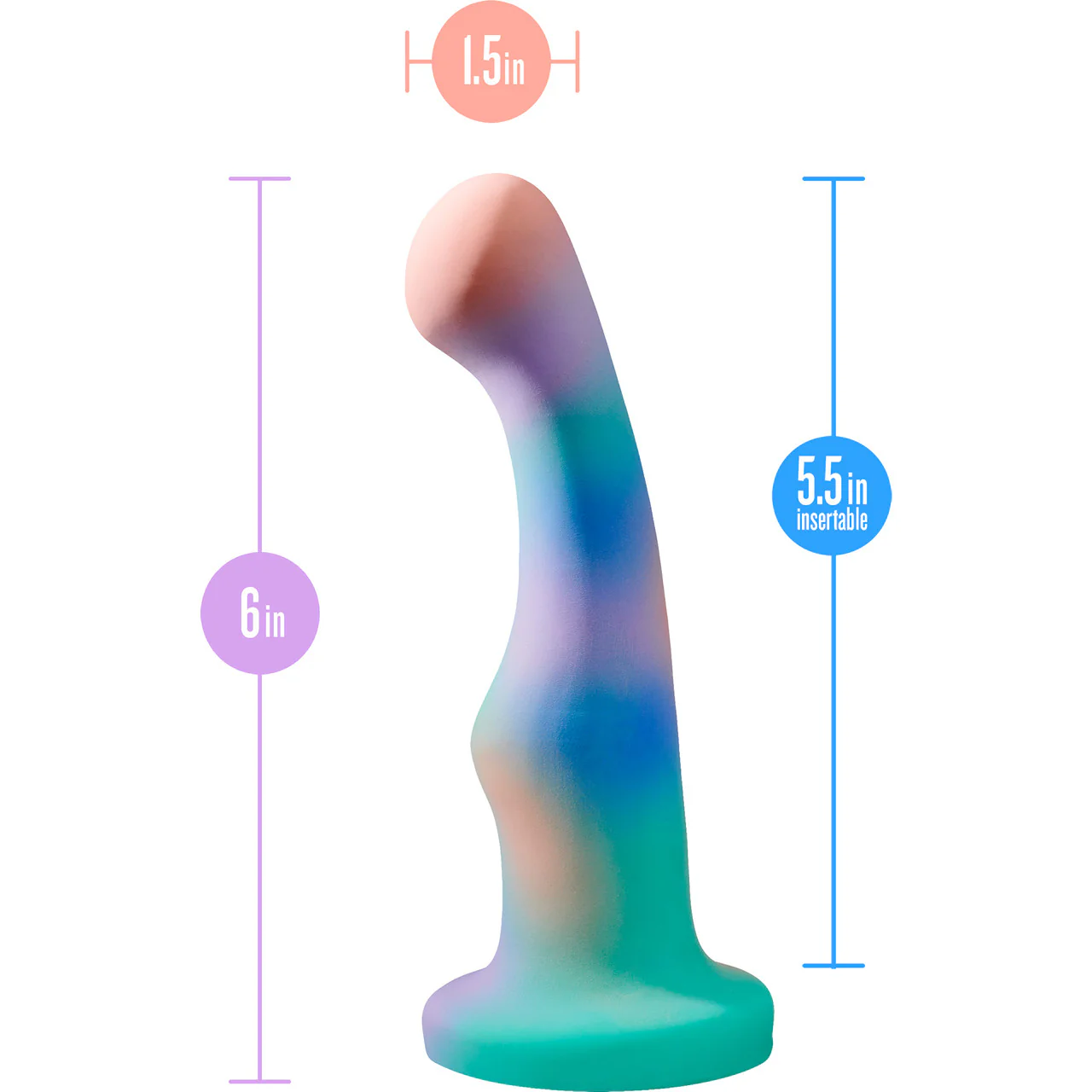 Avant Opal Dreams Aqua Silicone Suction Cup Dildo by Blush - Image 2