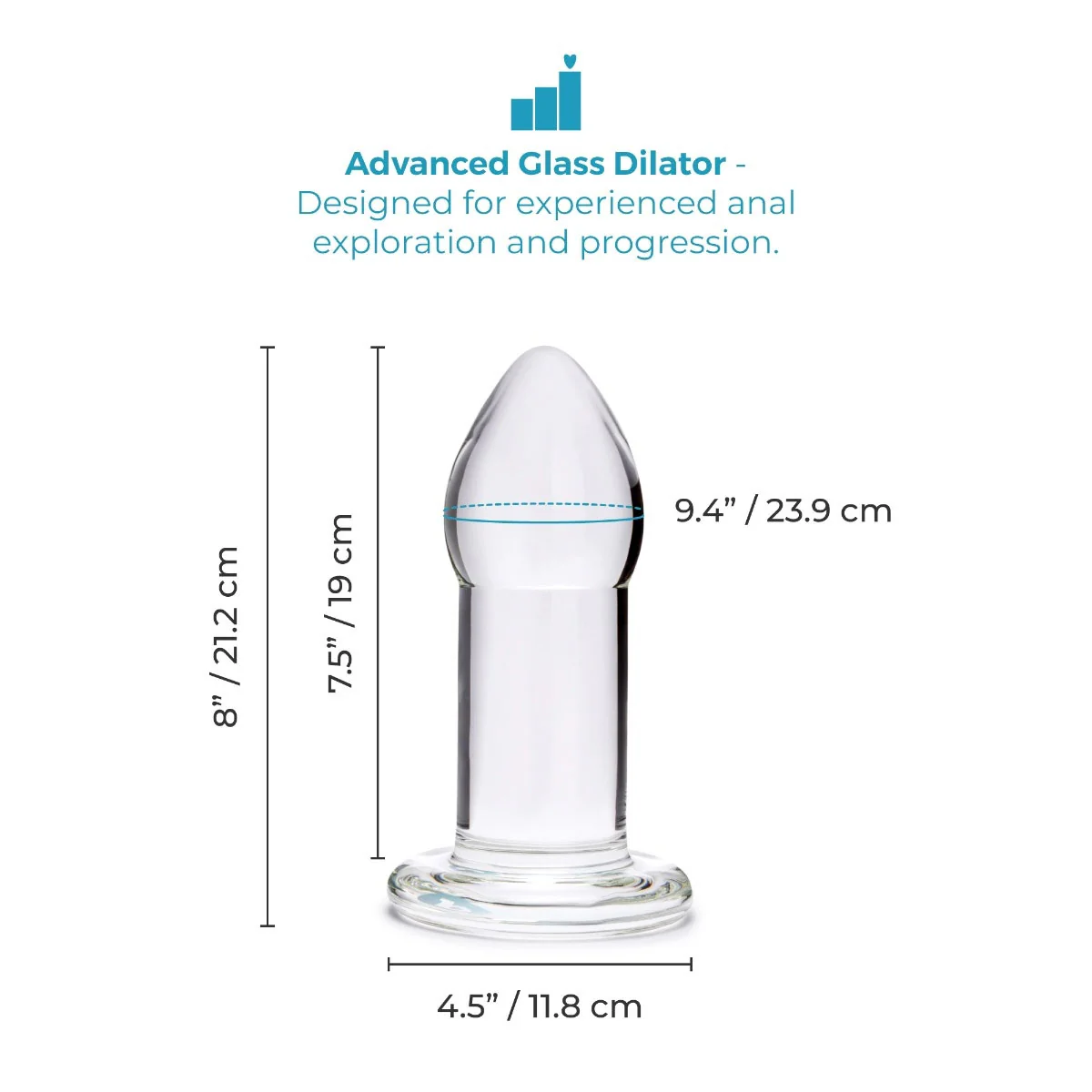 b-Vibe Advanced 8 Inch Glass Anal Dilator - Image 13