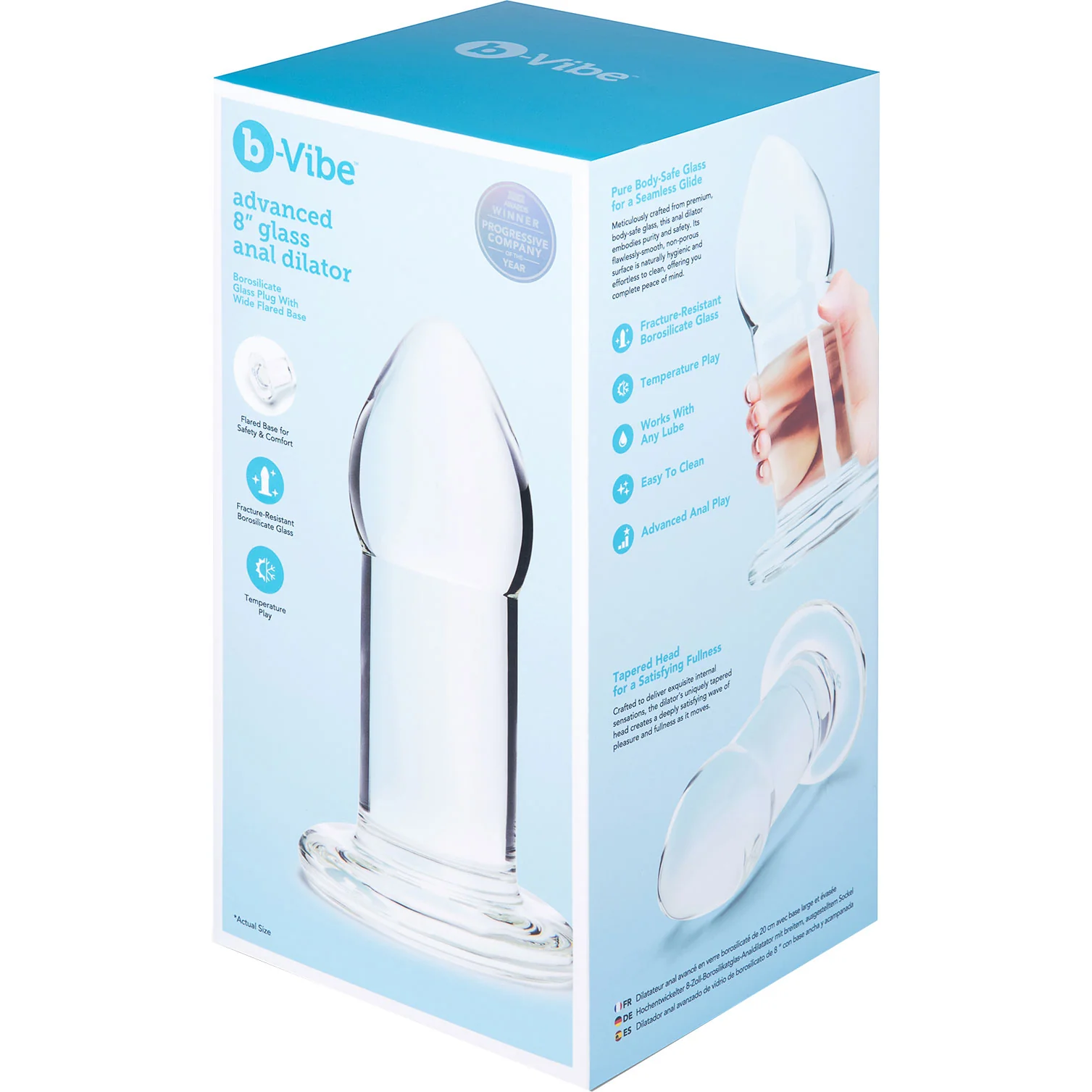 b-Vibe Advanced 8 Inch Glass Anal Dilator - Image 14