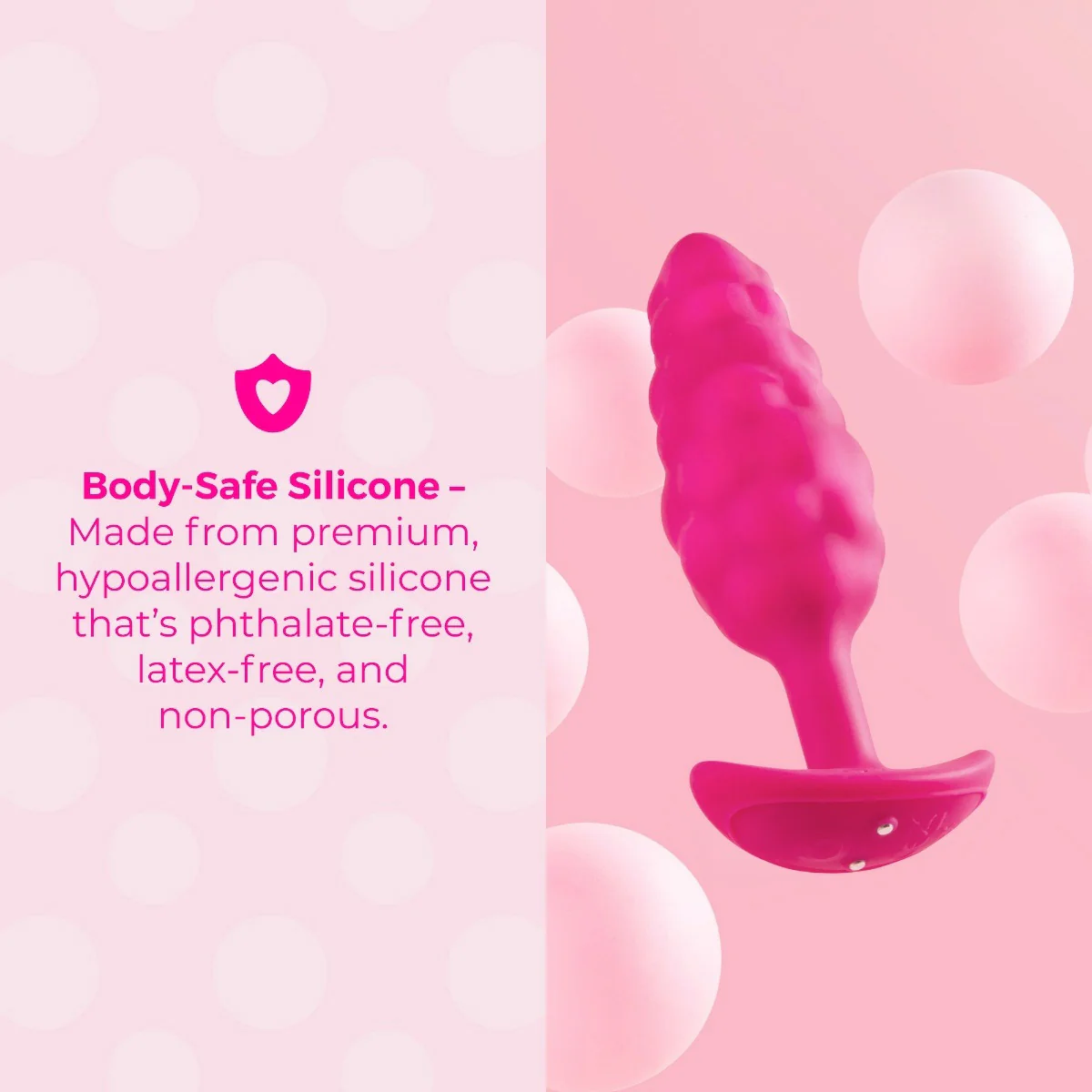 b-Vibe Bump Texture Small Silicone Vibrating Butt Plug - Image 6