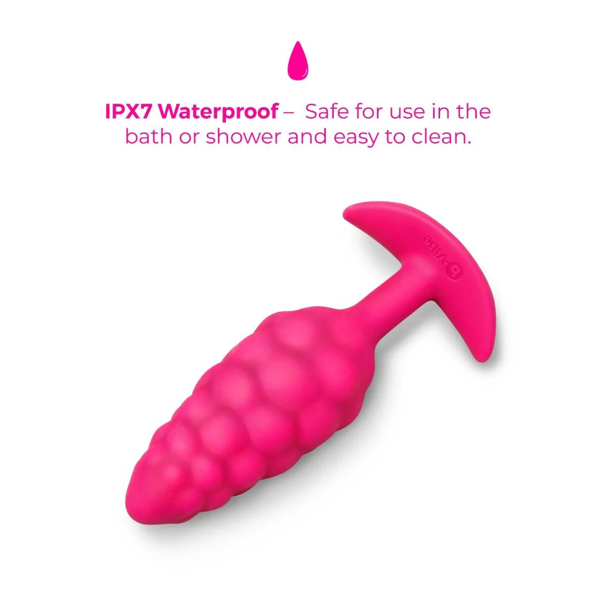 b-Vibe Bump Texture Small Silicone Vibrating Butt Plug - Image 9