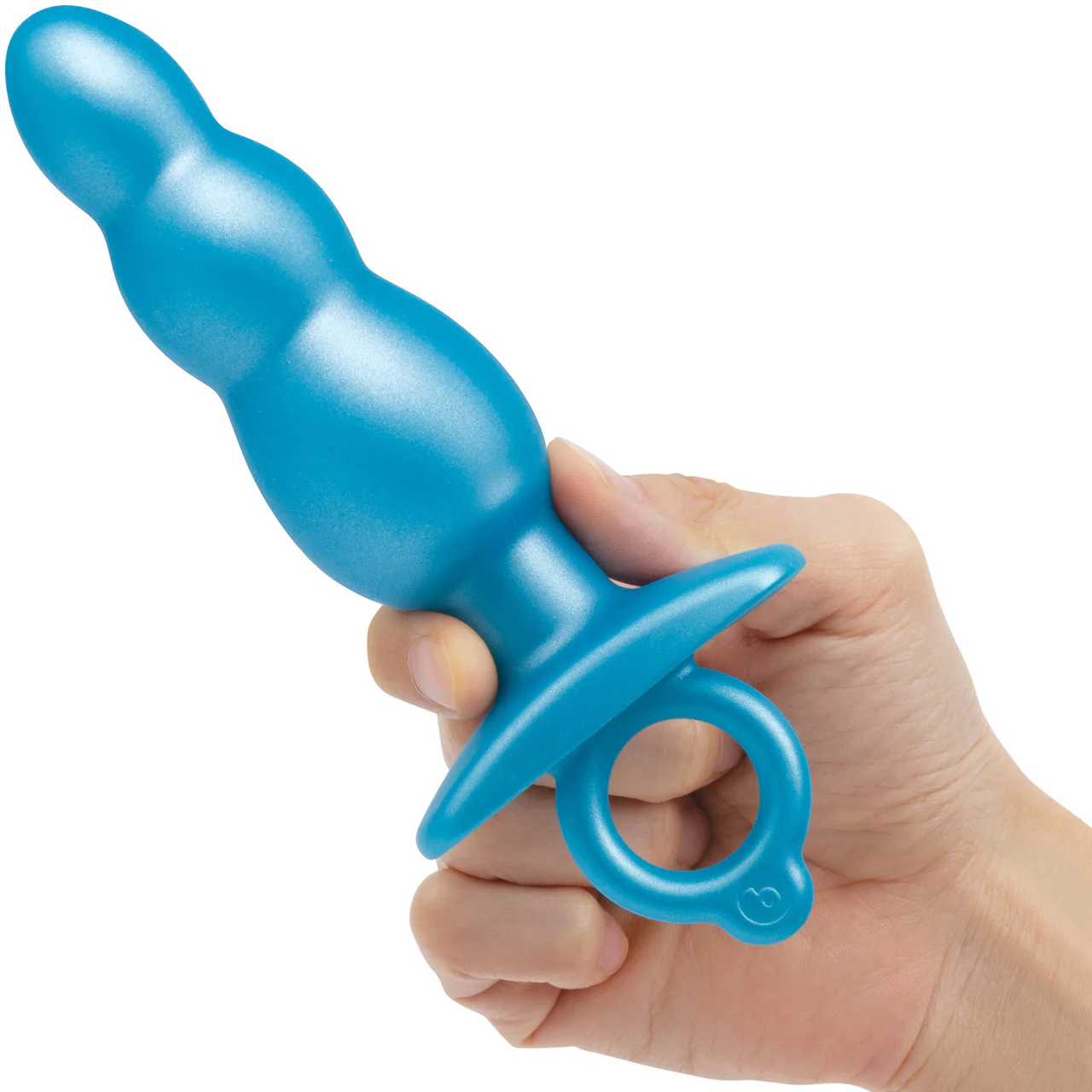 b-Vibe Butties Bounce Beaded Silicone Anal Plug - Blue - Image 2