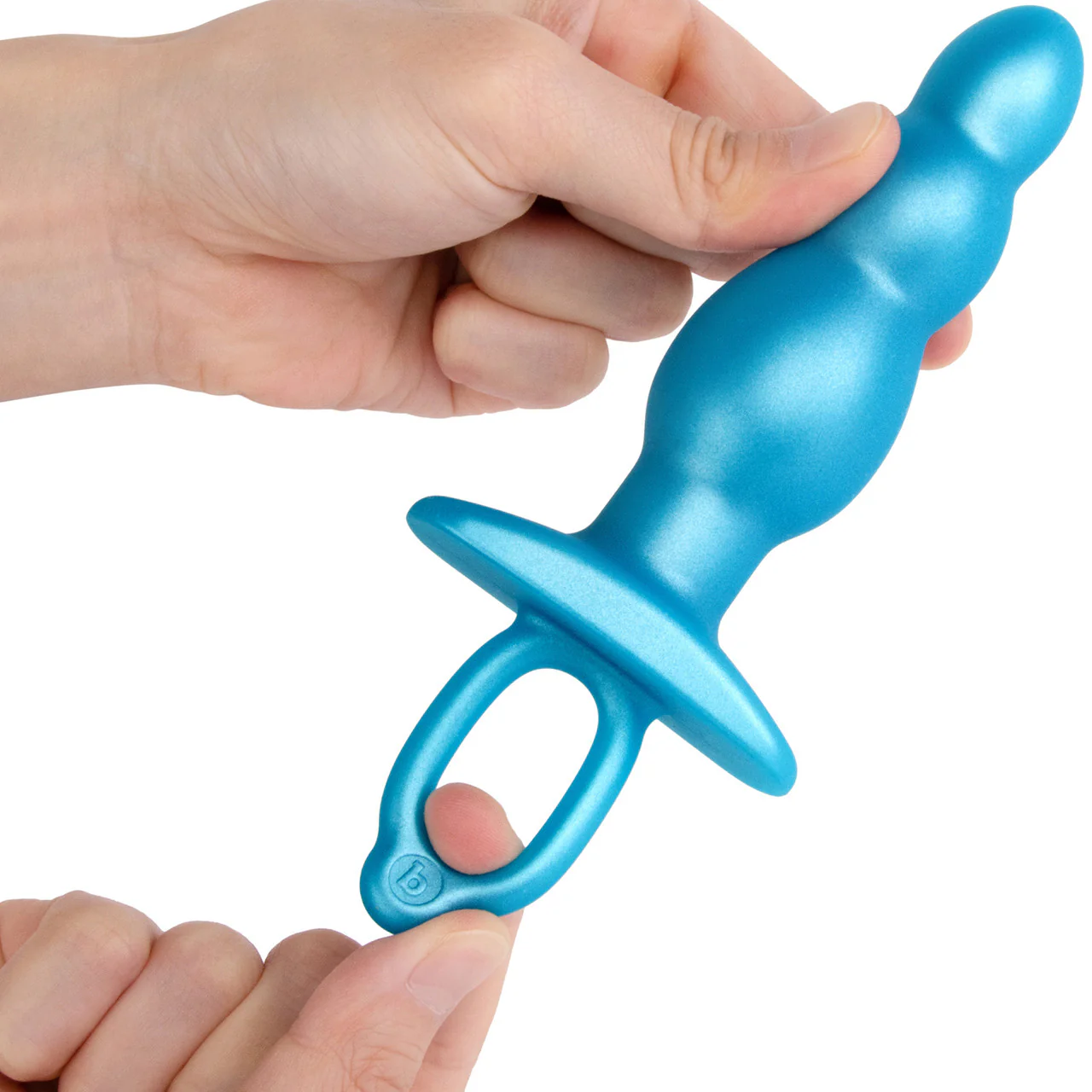 b-Vibe Butties Bounce Beaded Silicone Anal Plug - Blue - Image 5