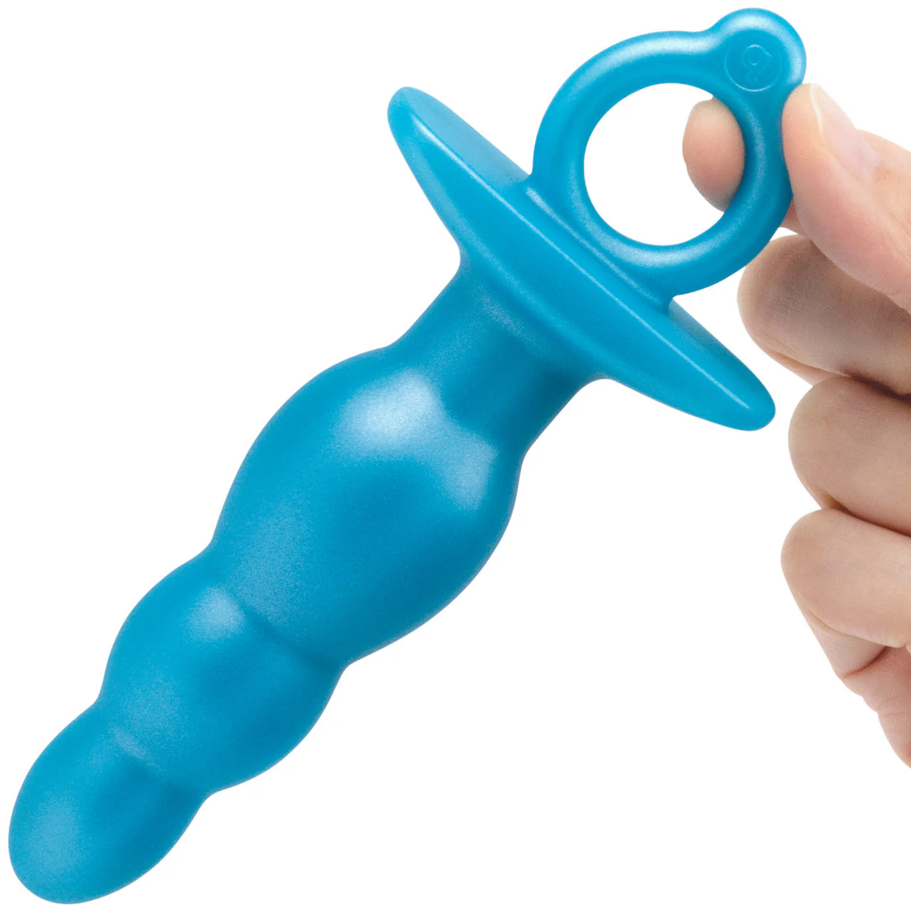 b-Vibe Butties Bounce Beaded Silicone Anal Plug - Blue - Image 7