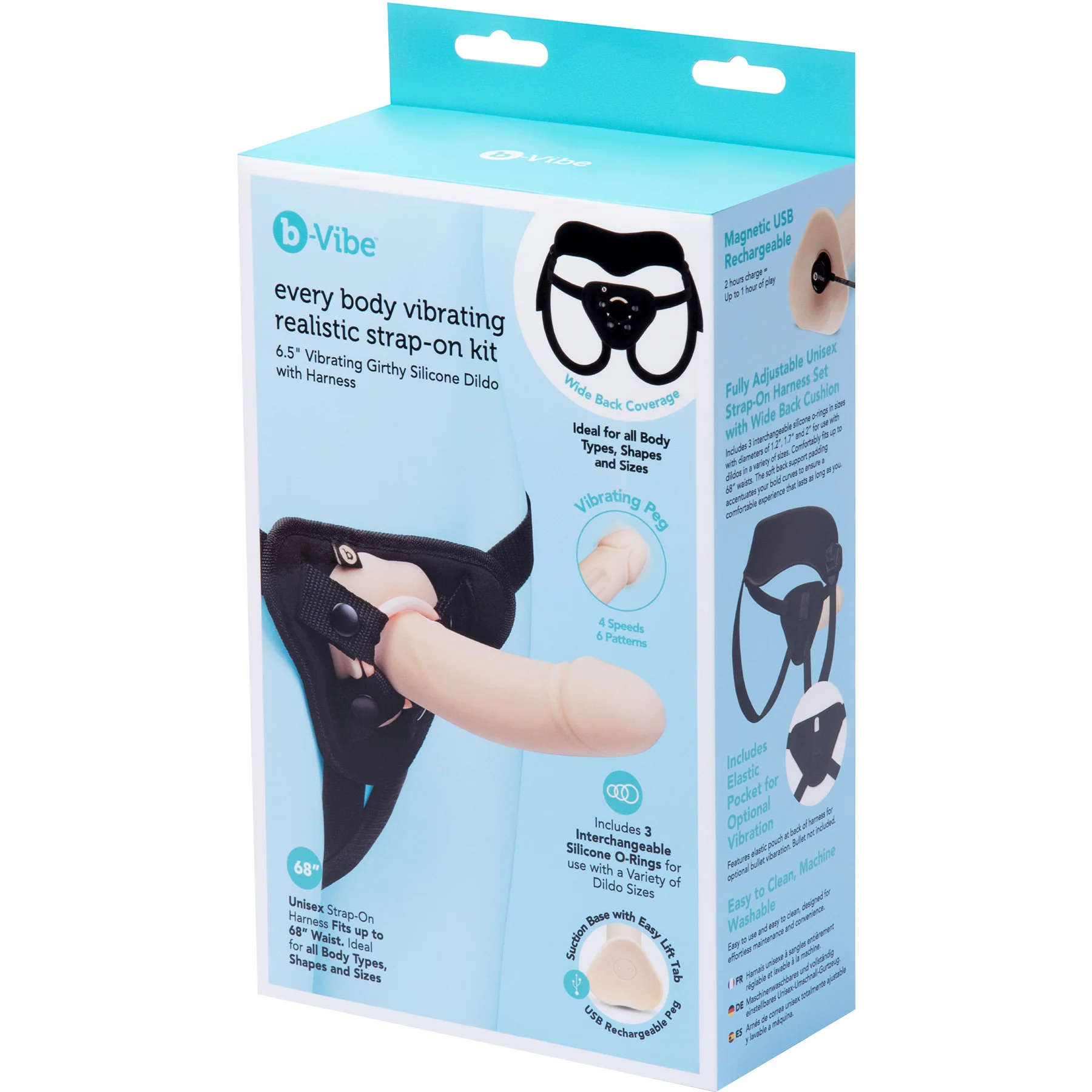 b-Vibe Every Body Vibrating Realistic Silicone Dildo Strap-On Kit - Image 17