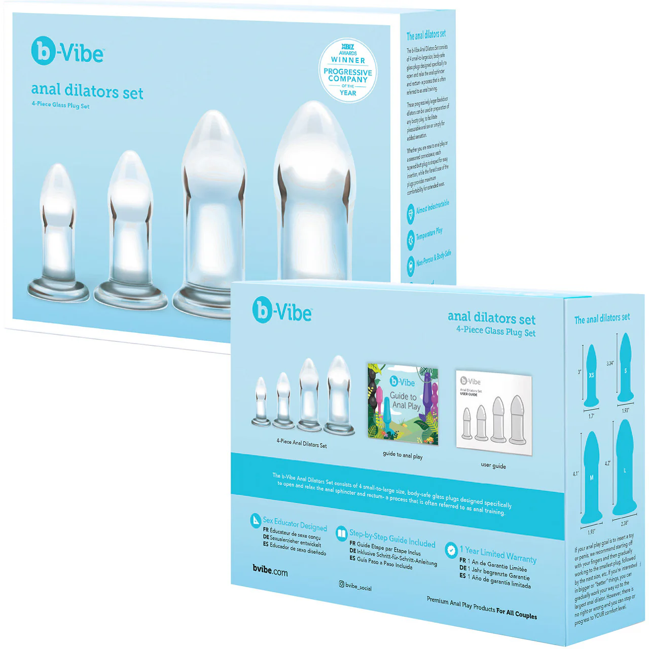 b-Vibe Glass Anal Dilators 4 Piece Set - Image 14