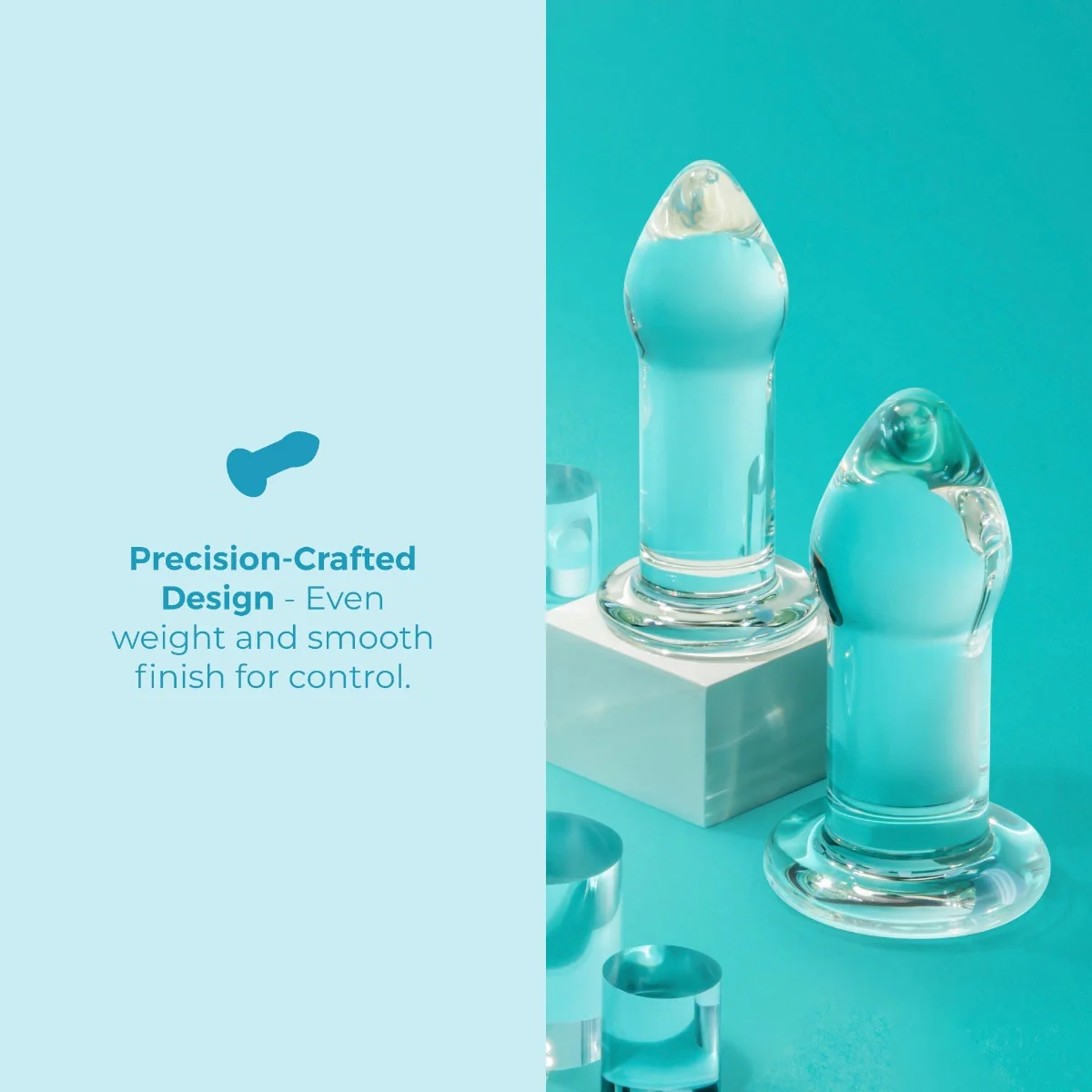 b-Vibe Intermediate Glass Anal Dilators 2 Piece Set - Image 4