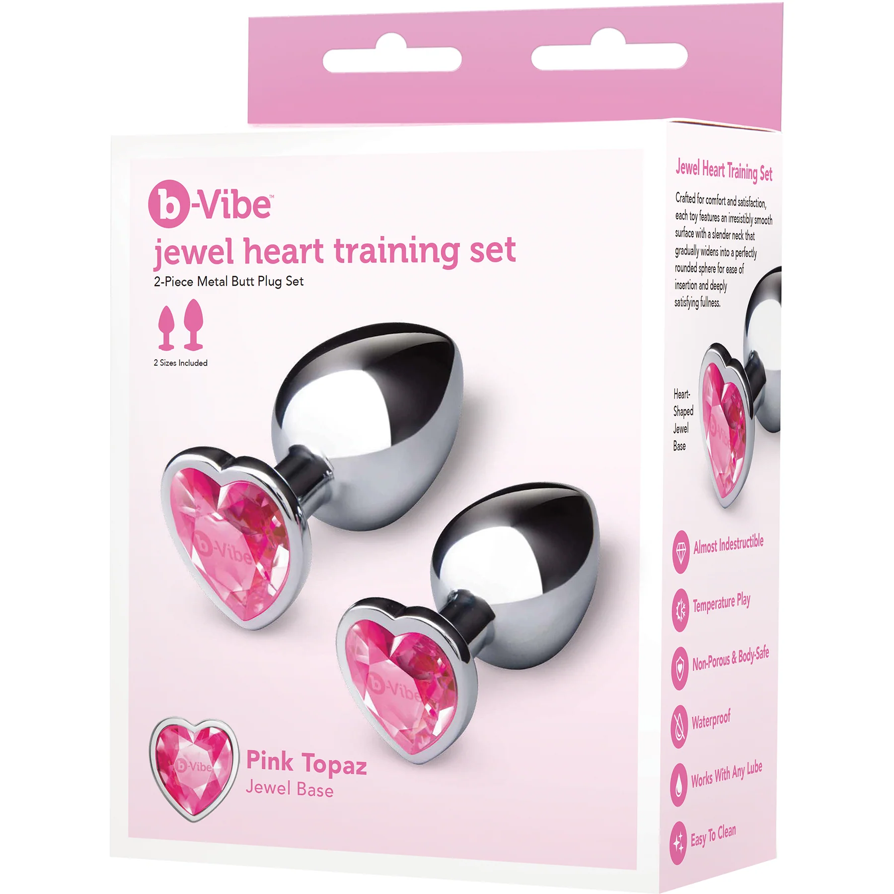 b-Vibe Jewel Heart Metal Butt Plug Training Set - Image 14