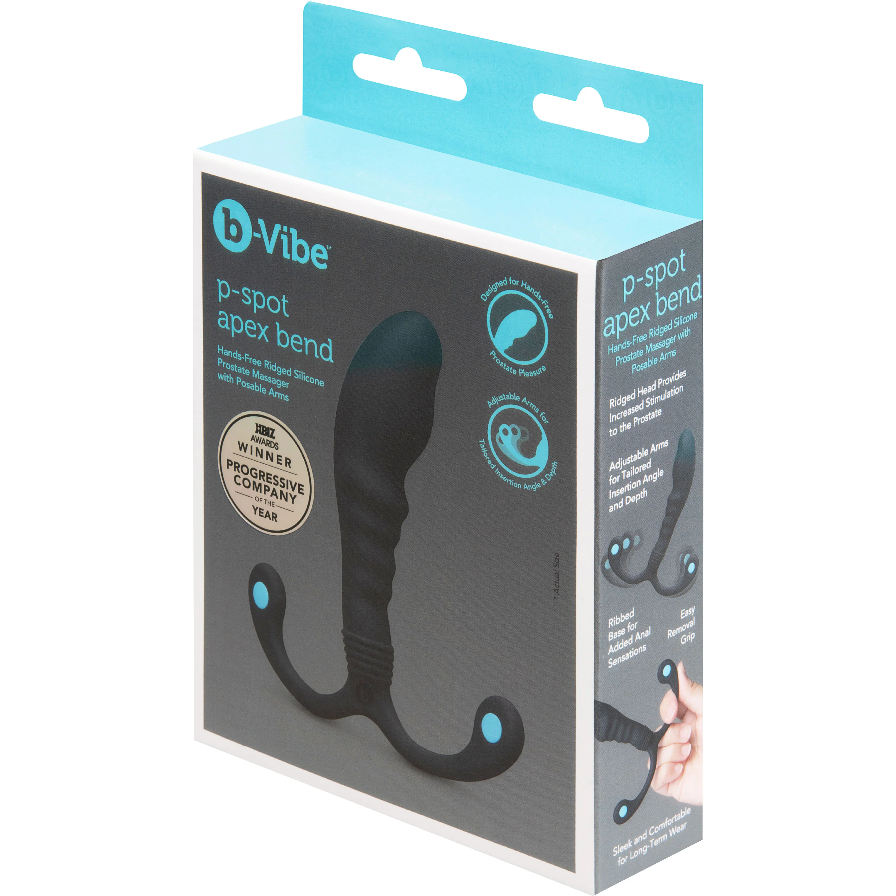 b-Vibe P-Spot Apex Bend Hands-Free Ridged Silicone Prostate Massager - Image 16