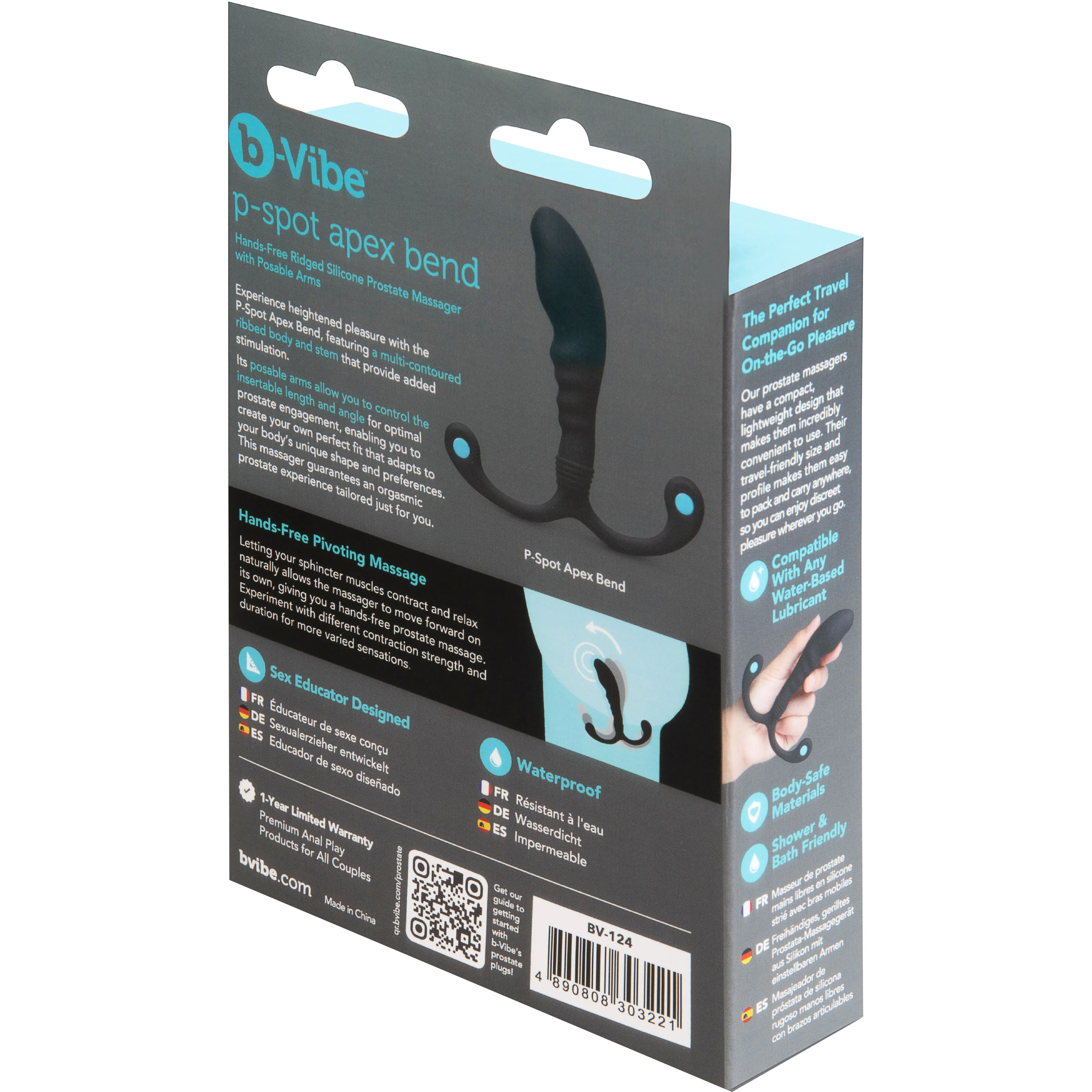 b-Vibe P-Spot Apex Bend Hands-Free Ridged Silicone Prostate Massager - Image 17