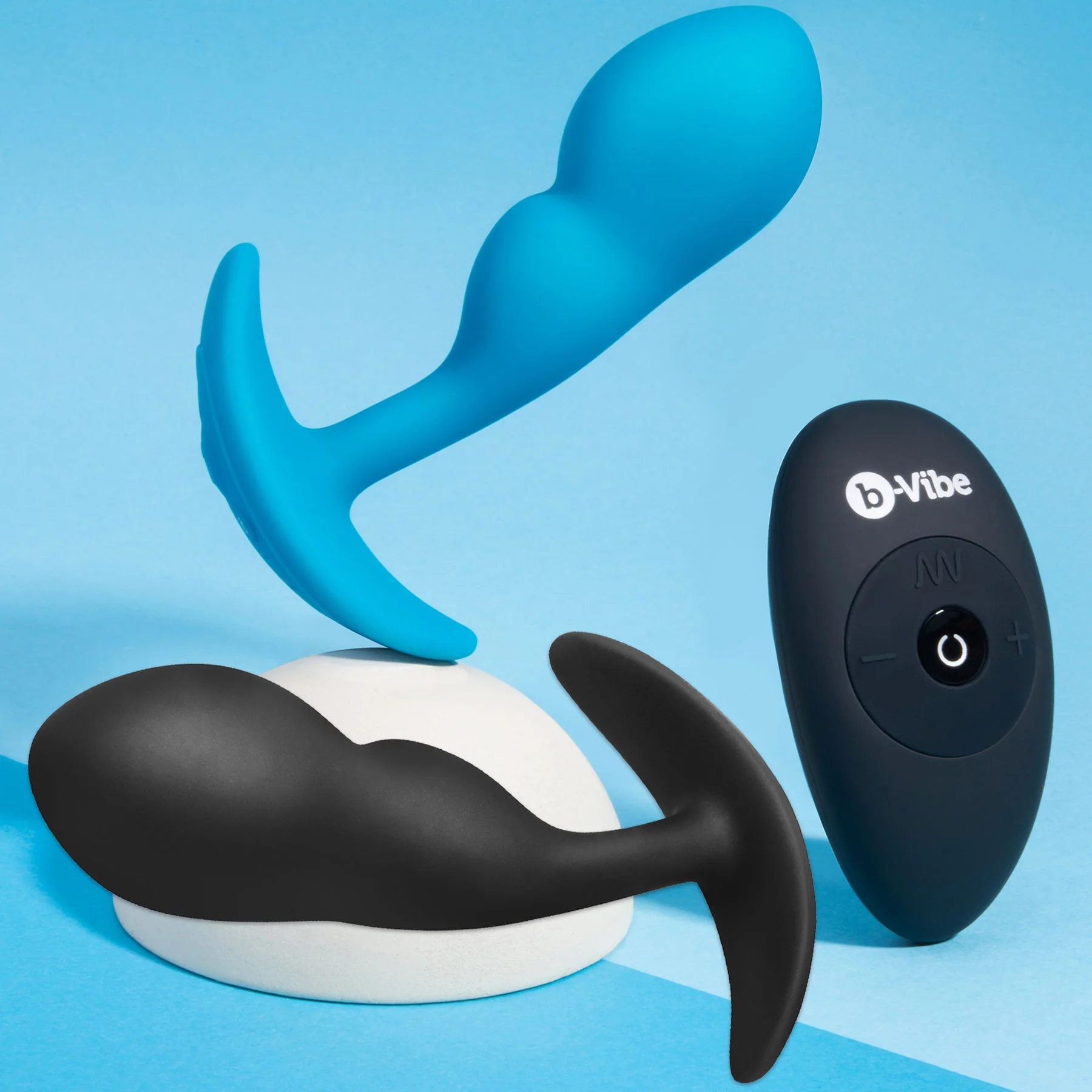 b-Vibe P-Spot Snug Plug Weighted & Vibrating Silicone Prostate Plug With Remote - Image 3