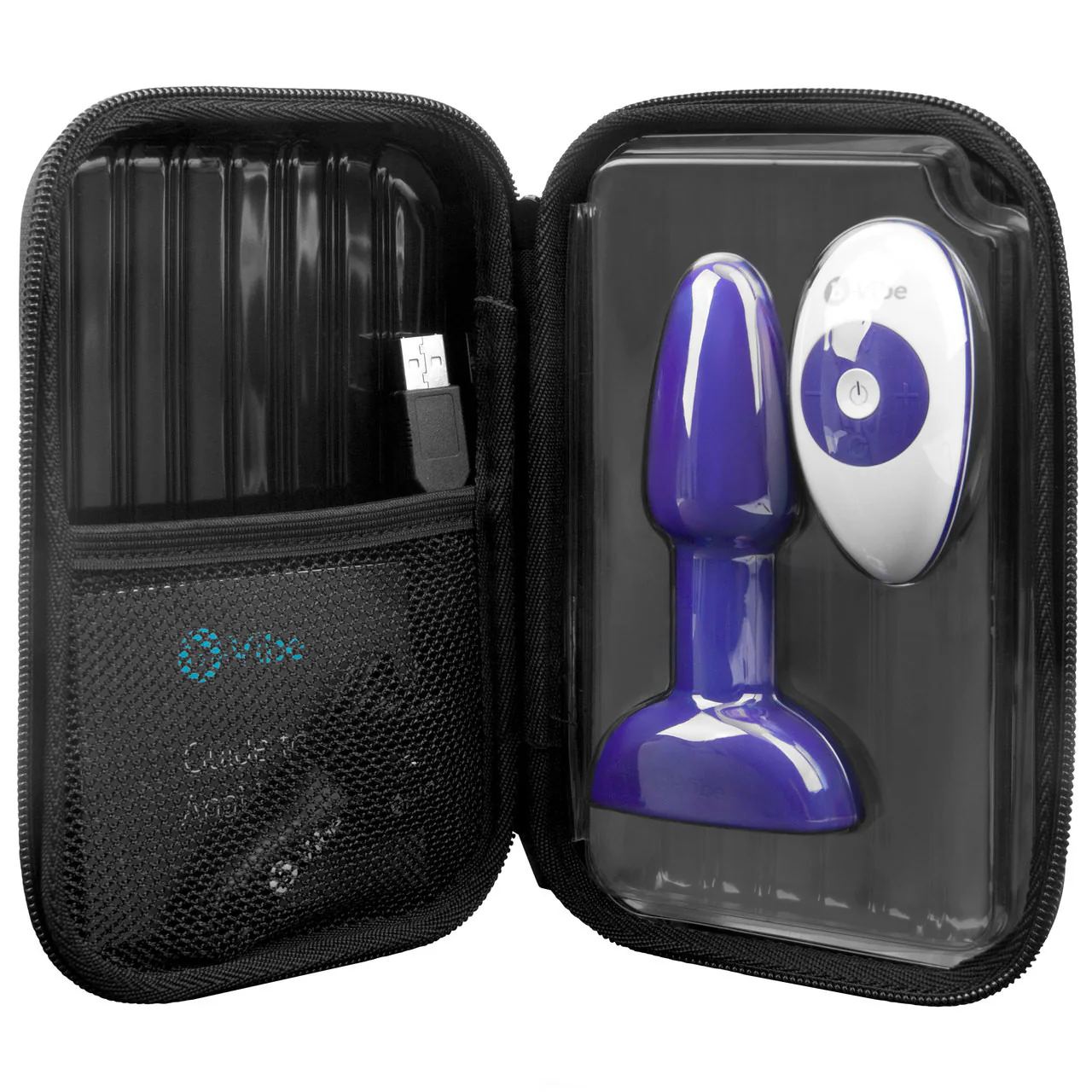 b-Vibe Rimming Plug Petite Silicone Remote Control Vibrating Anal Toy - Purple - Image 7
