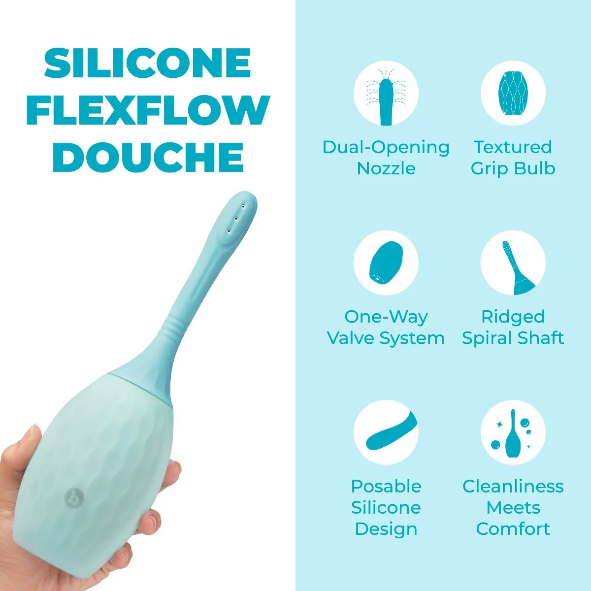 b-Vibe Silicone Flexflow Anal Douche - Image 2