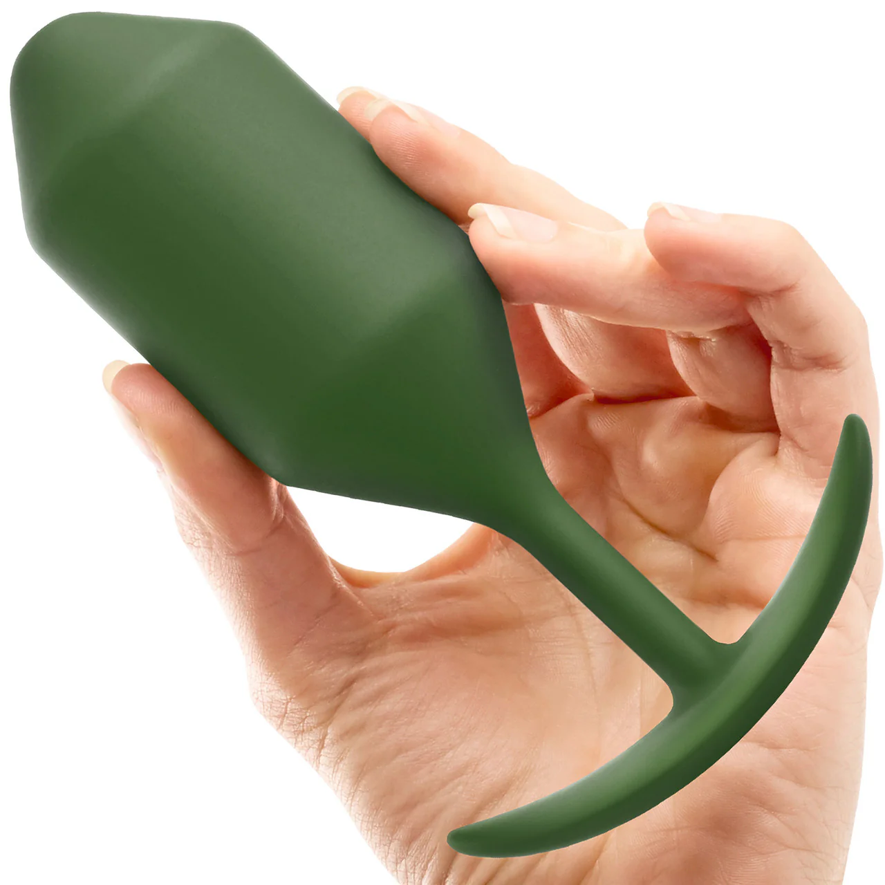 b-Vibe Snug Plug 4 Extra-Large Silicone Weighted Butt Plug - Army - Image 4