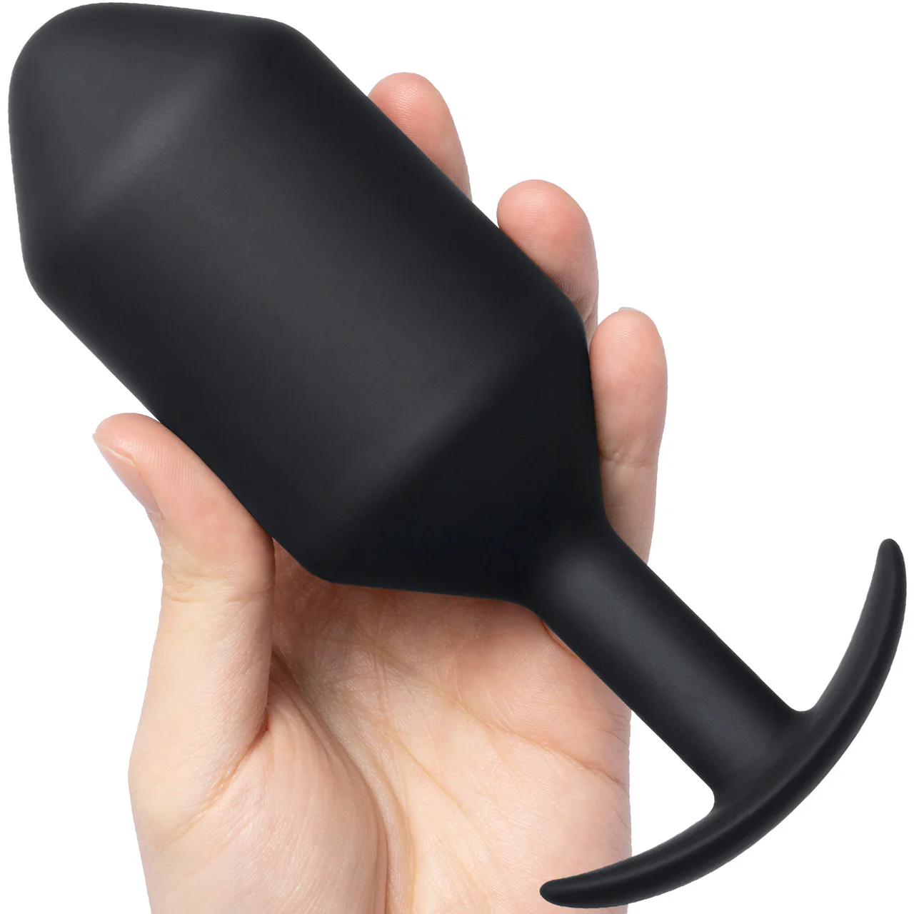 b-Vibe Snug Plug 7 XXXXL Silicone Weighted Butt Plug - Black - Image 4