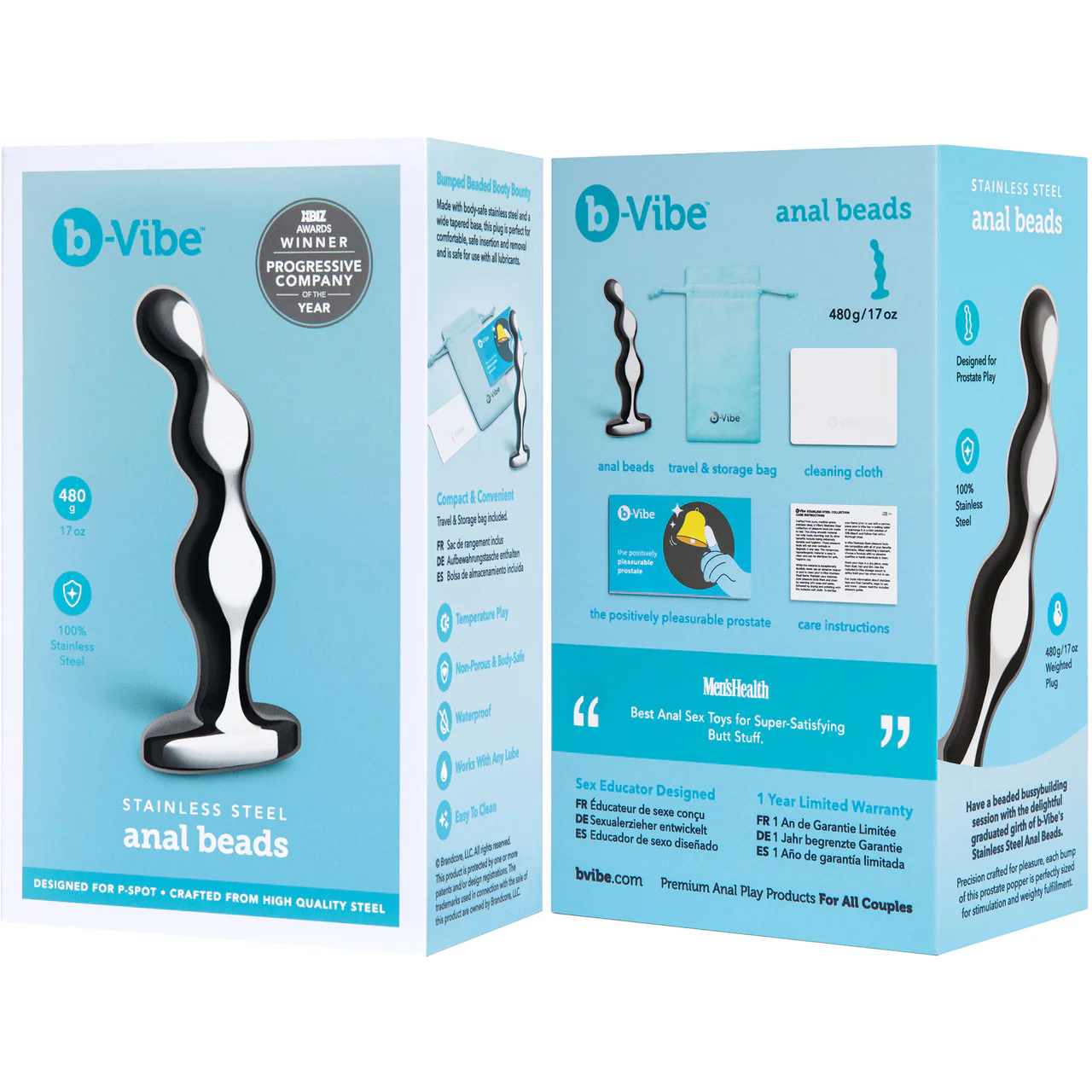b-Vibe Stainless Steel Anal Beads - Image 14