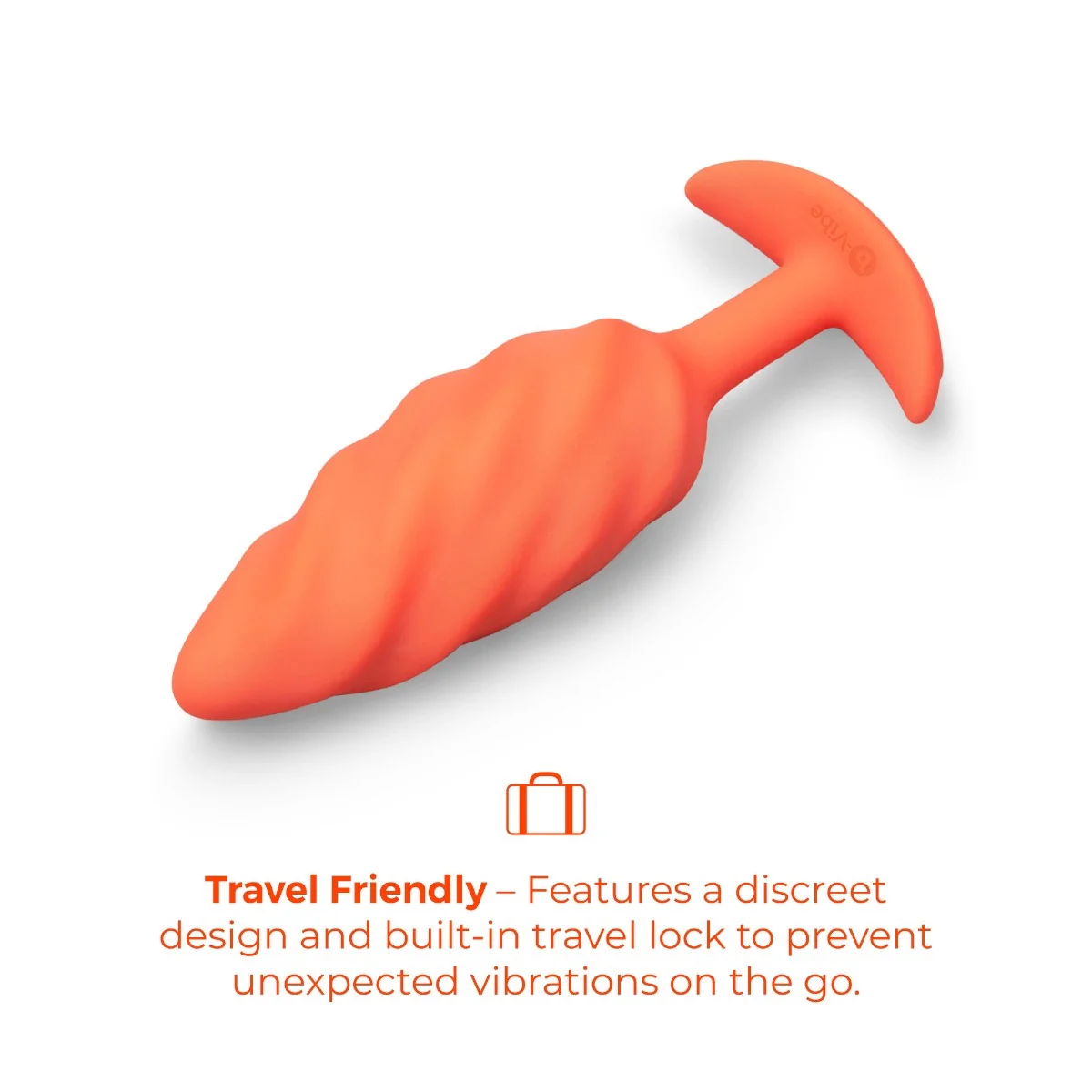 b-Vibe Swirl Texture Medium Silicone Vibrating Butt Plug - Image 3
