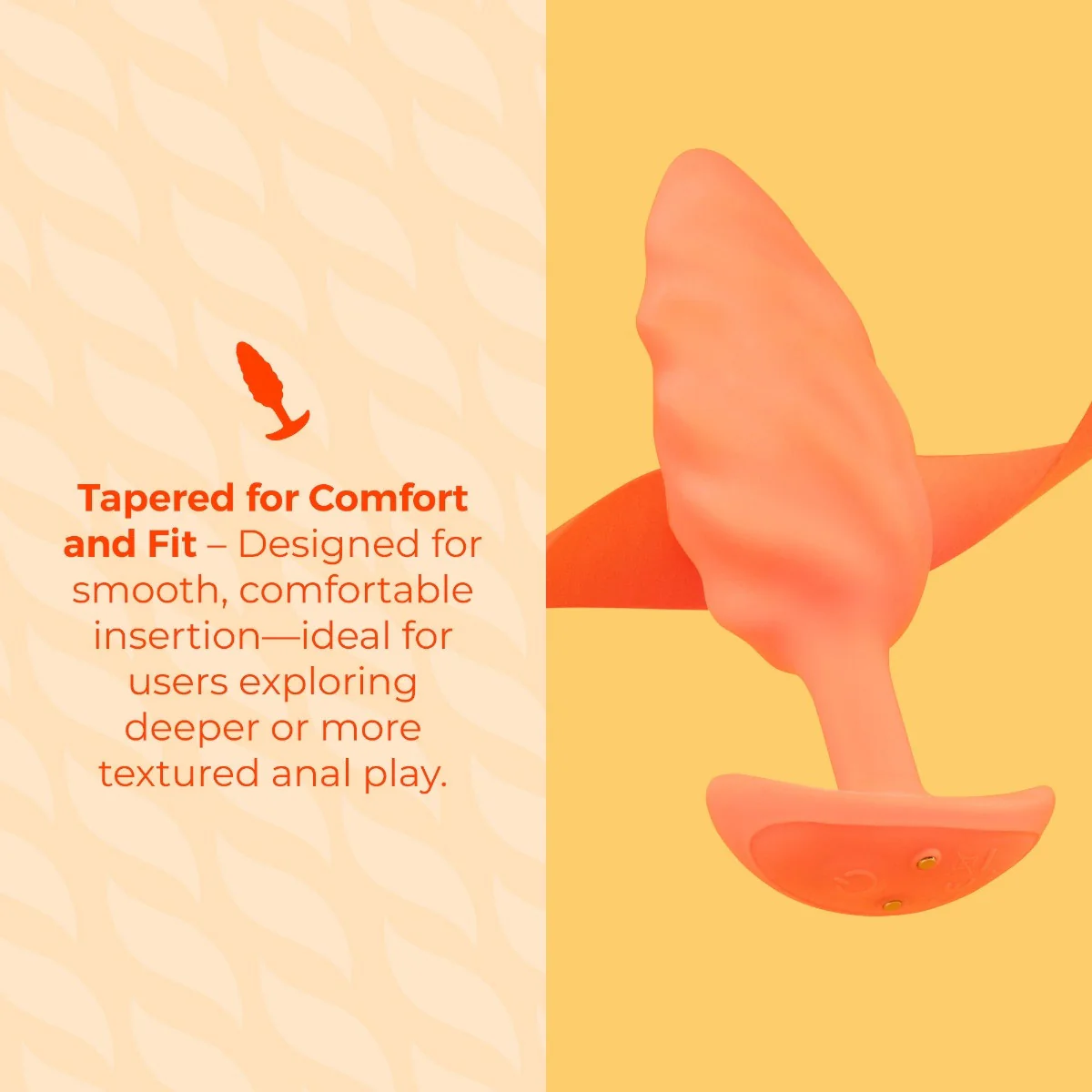b-Vibe Swirl Texture Medium Silicone Vibrating Butt Plug - Image 6