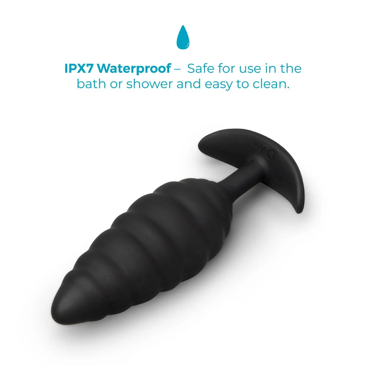 b-Vibe Twist Texture Large Silicone Vibrating Butt Plug - Image 5