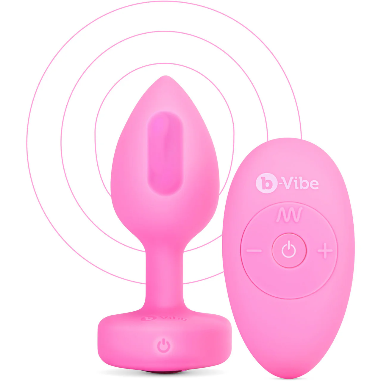 b-Vibe Vibrating Heart Silicone Rechargeable Anal Plug With Remote - Small / Medium - Image 3
