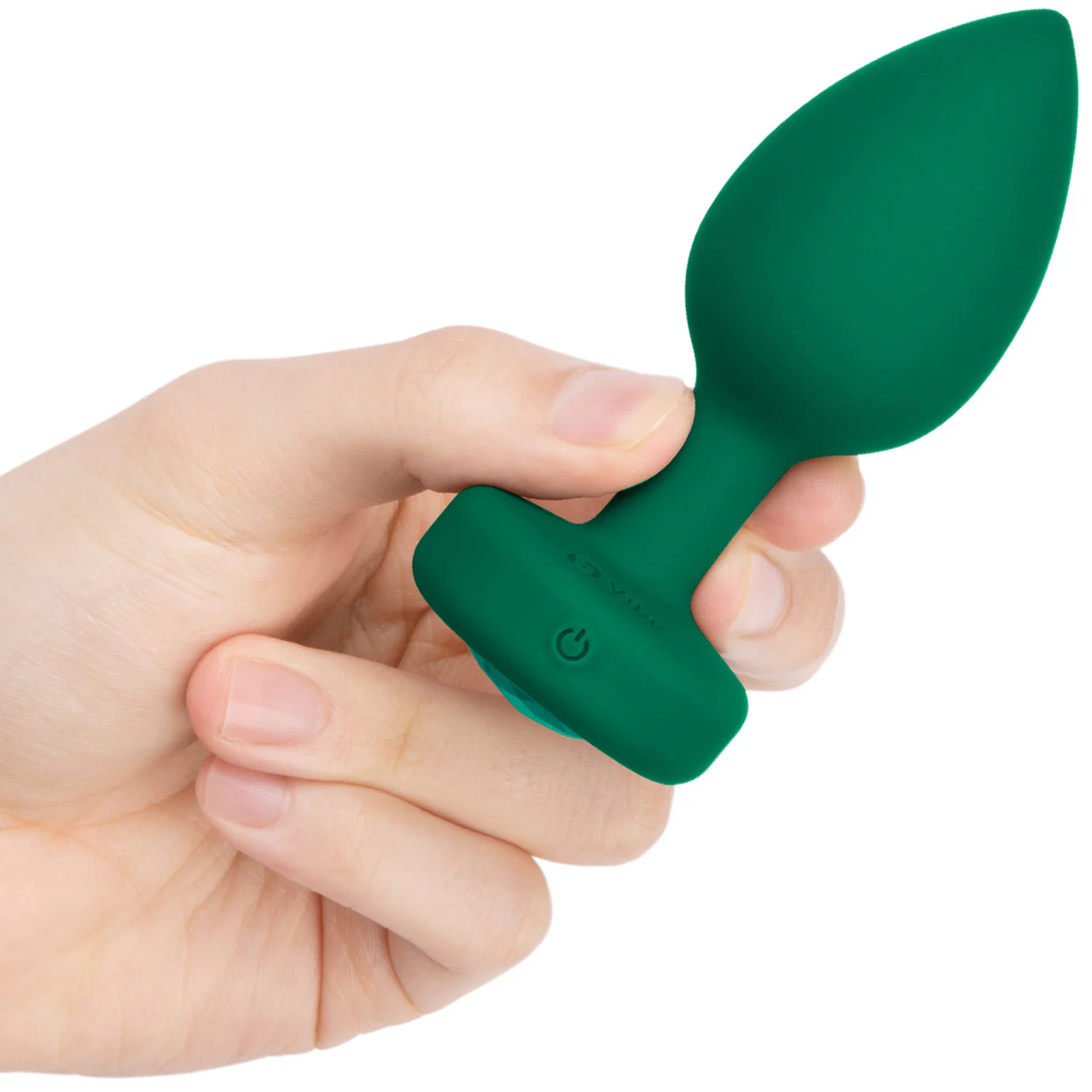 b-Vibe Vibrating Jewel Plug M/L Remote Control Silicone Anal Toy - Emerald Green - Image 8