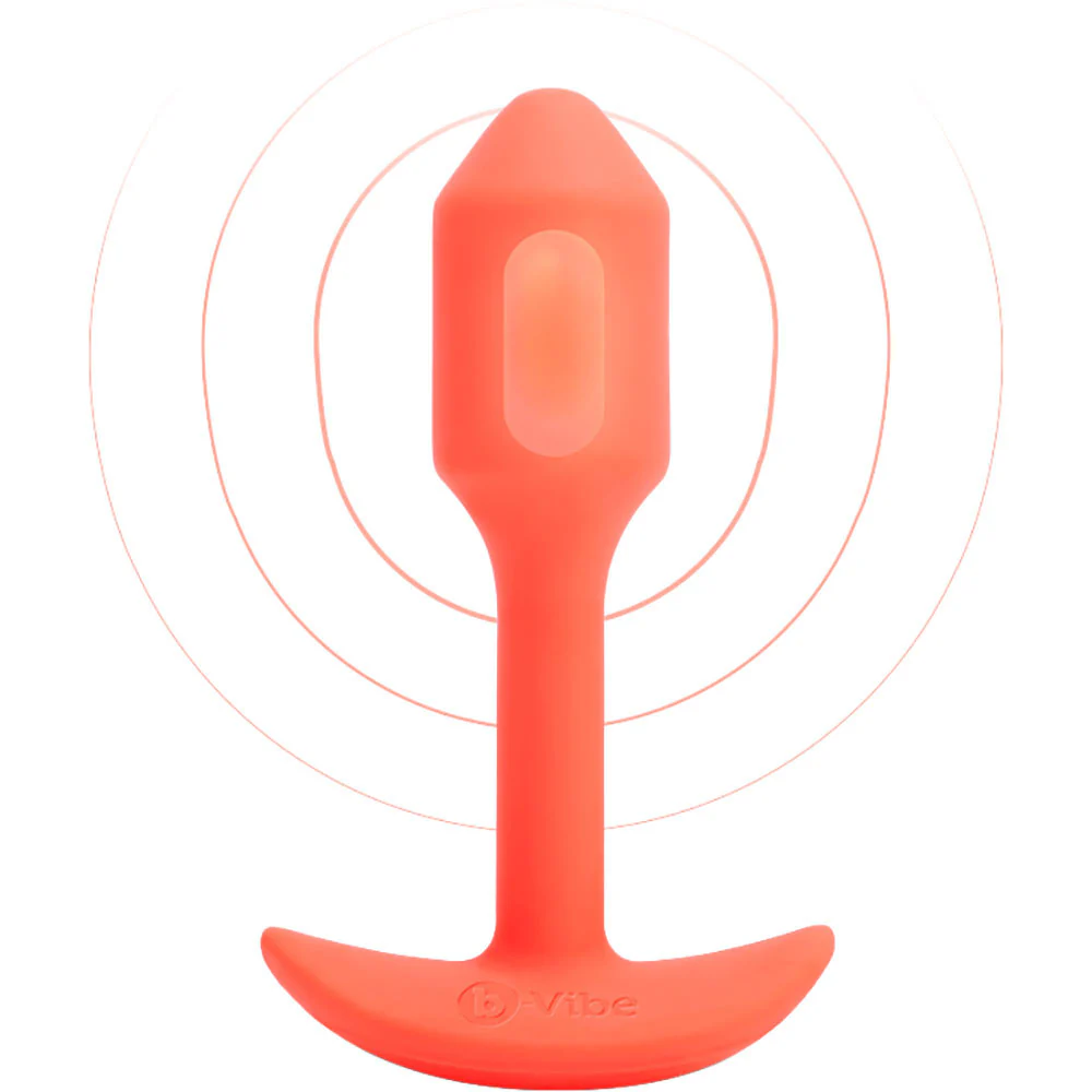 b-Vibe Vibrating Snug Plug 1 Rechargeable Silicone Anal Plug - Orange - Image 4
