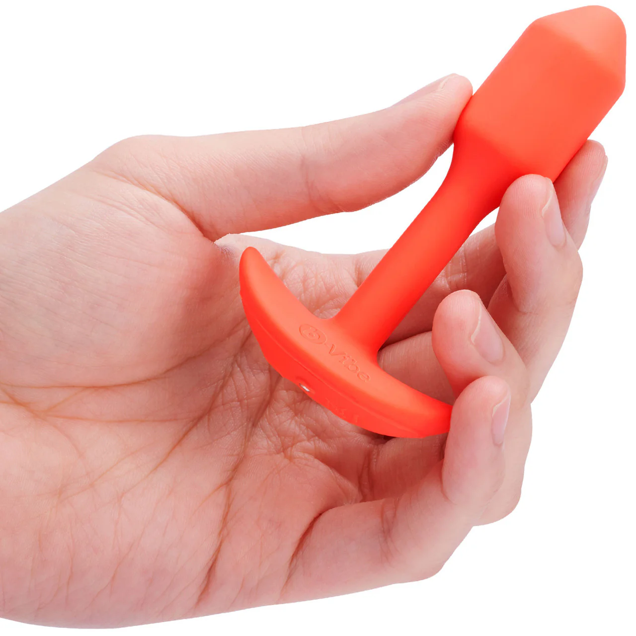 b-Vibe Vibrating Snug Plug 1 Rechargeable Silicone Anal Plug - Orange - Image 5