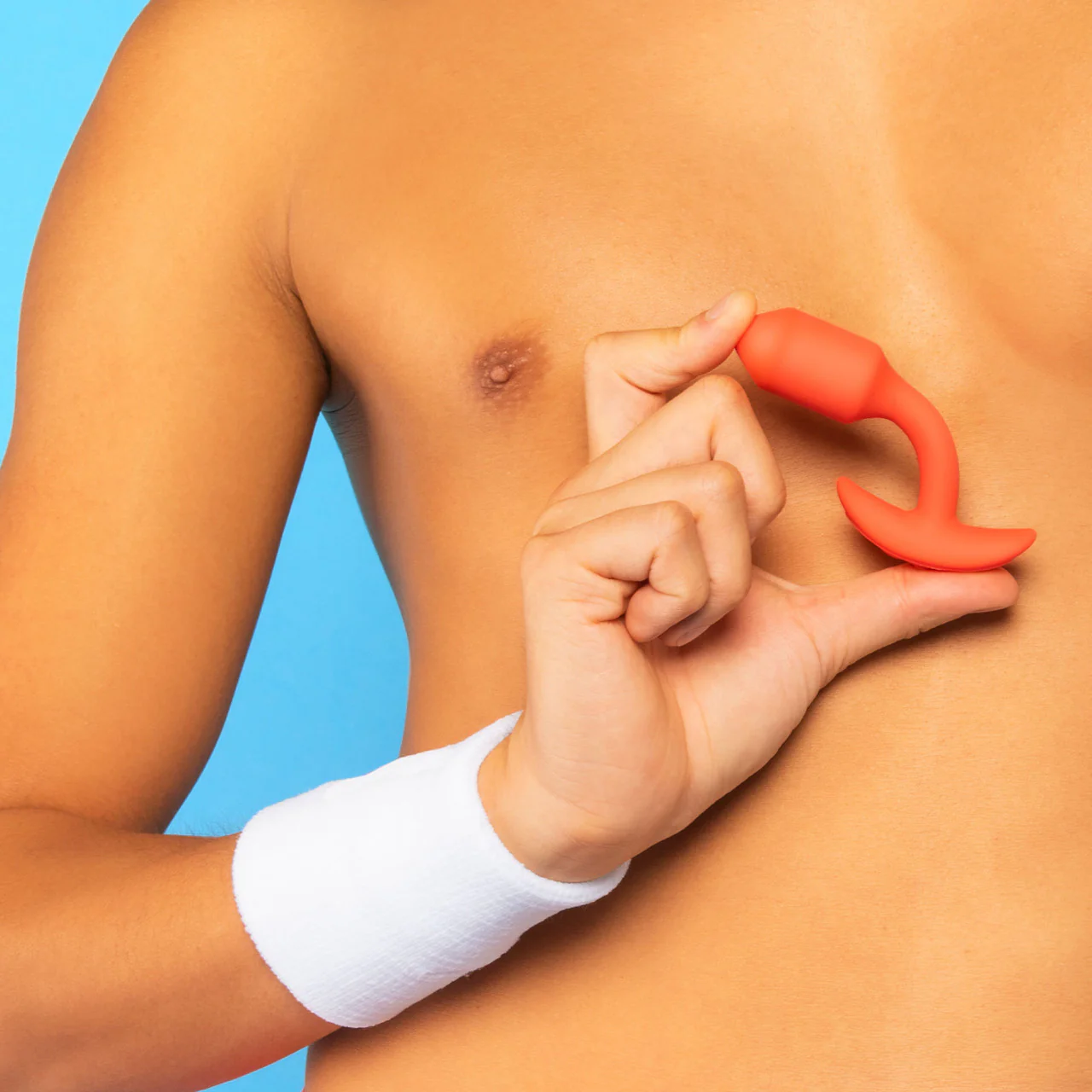 b-Vibe Vibrating Snug Plug 1 Rechargeable Silicone Anal Plug - Orange - Image 9
