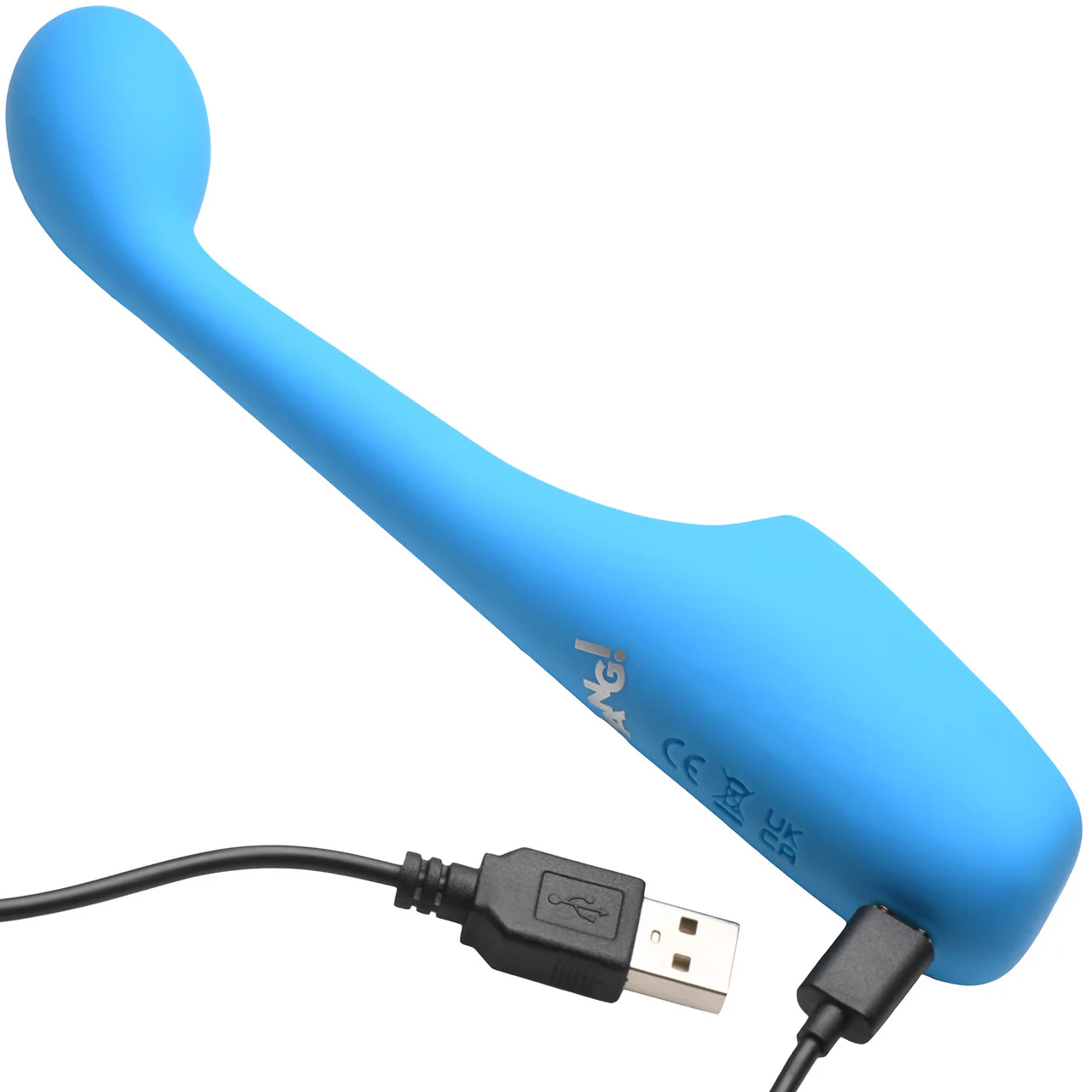 BANG! Digital Display Rechargeable Waterproof Silicone G-Spot Vibrator - Blue - Image 10