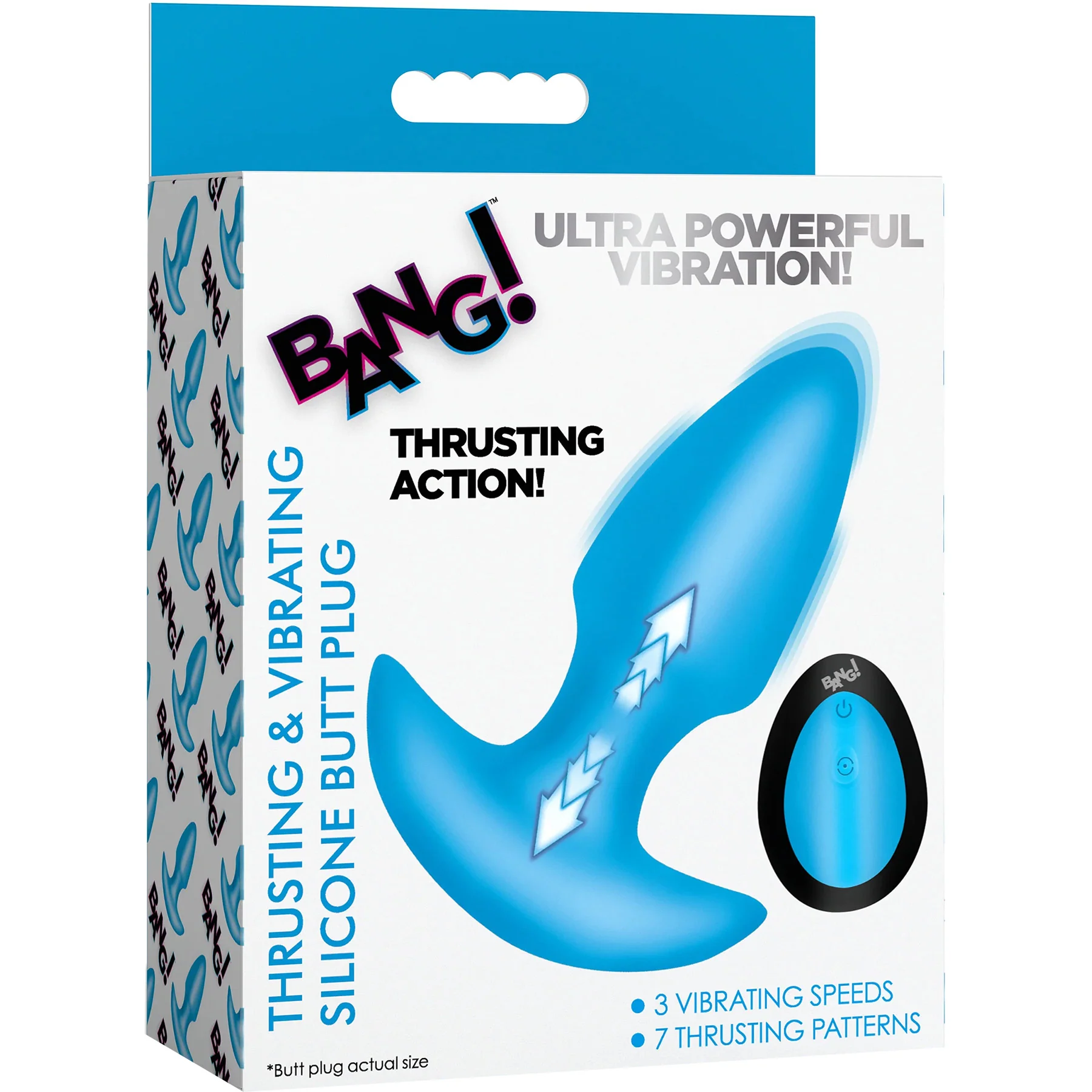 BANG! Thrusting & Vibrating Rechargeable Silicone Butt Plug With Remote - Image 36